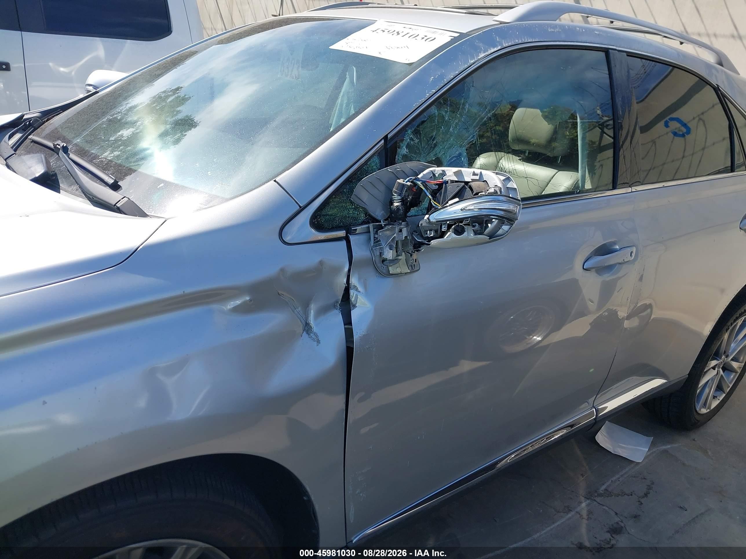 2013 Lexus RX 350 VIN 2T2ZK1BA4DC093013 IAAI salvage auction — Side, Salvage Certificate (California), sold $4,150 on 2026-09-13 (photo 6)