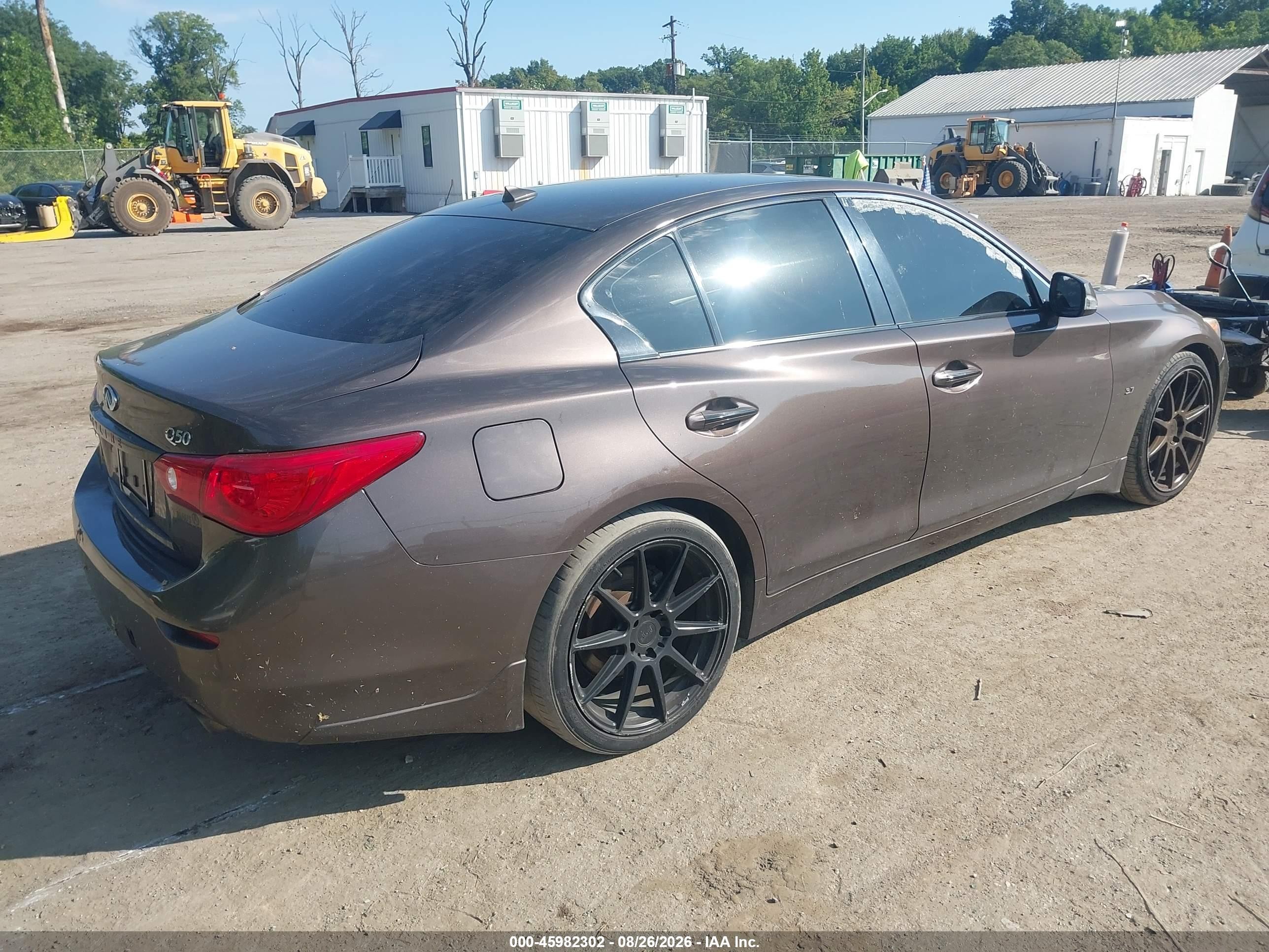 2014 Infiniti Q50 VIN JN1BV7AP3EM691767 IAAI salvage auction — Normal Wear, Clear (Maryland), sold $875 on 2026-09-08 (photo 4)