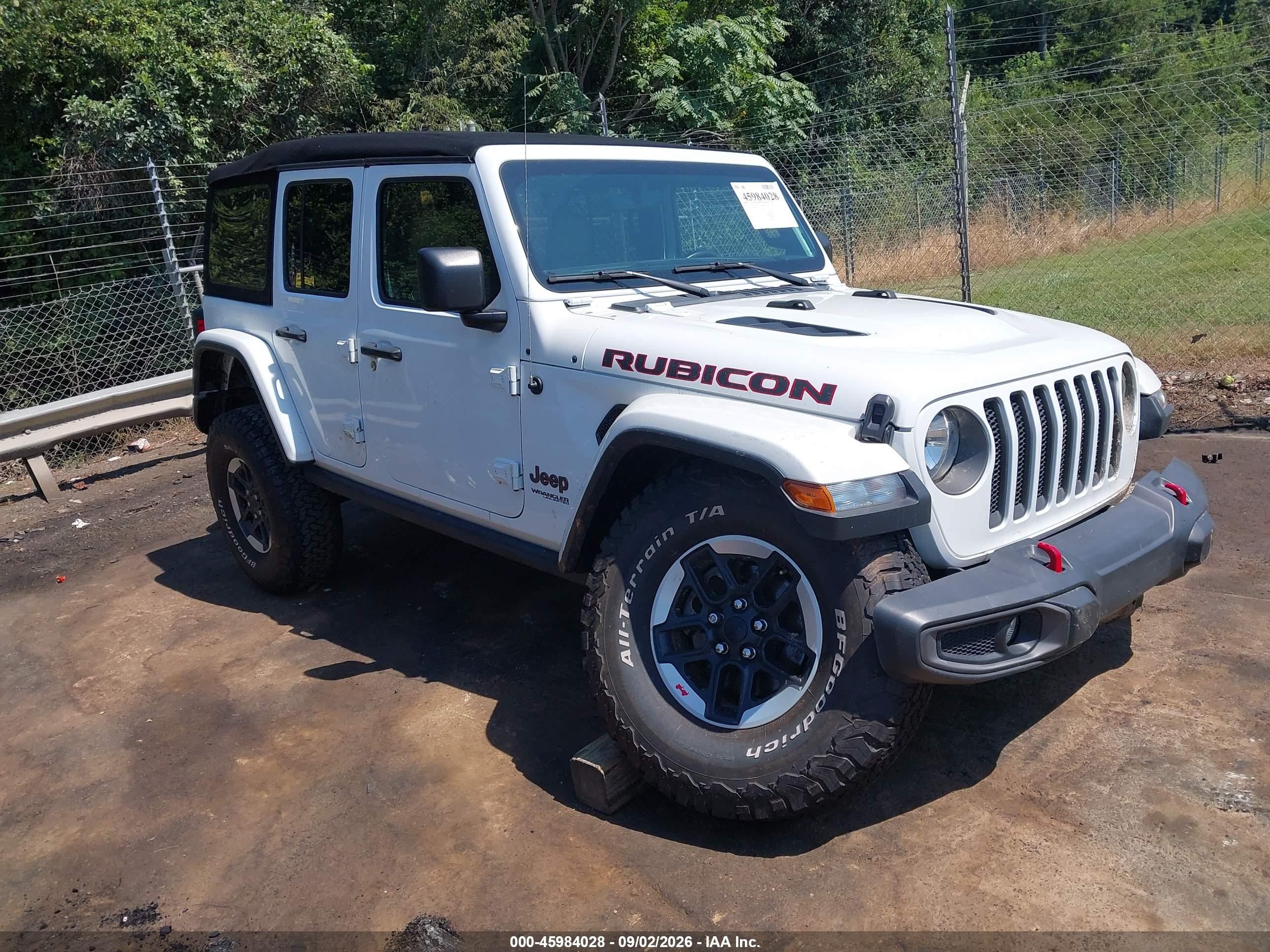 2019 Jeep Wrangler Unlimited VIN 1C4HJXFG1KW658312 — IAAI salvage auction photo