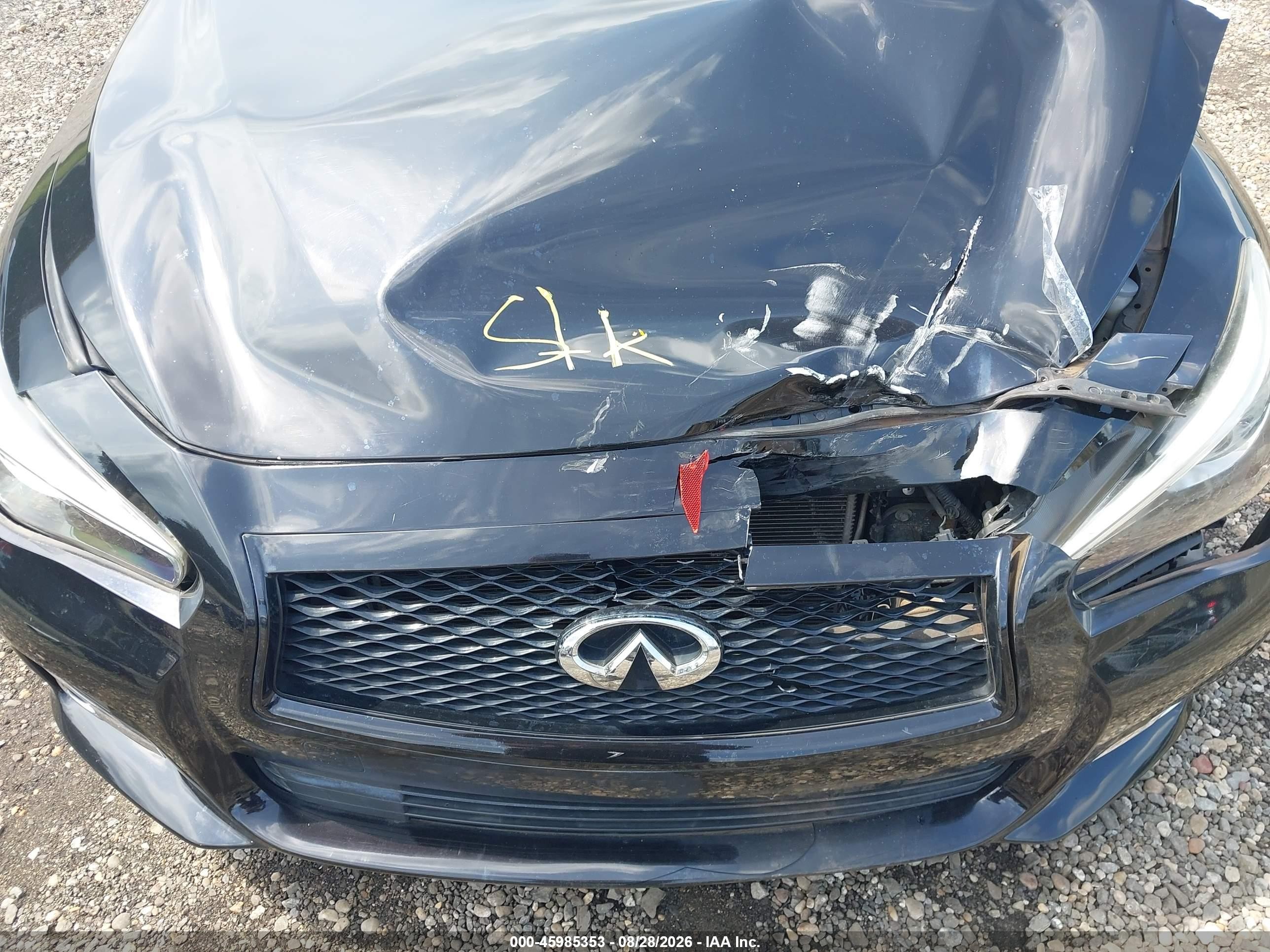 2015 Infiniti Q50 VIN JN1BV7AP2FM340902 IAAI salvage auction — Front & Rear, Mv-907A (New York), sold $625 on 2026-09-08 (photo 6)