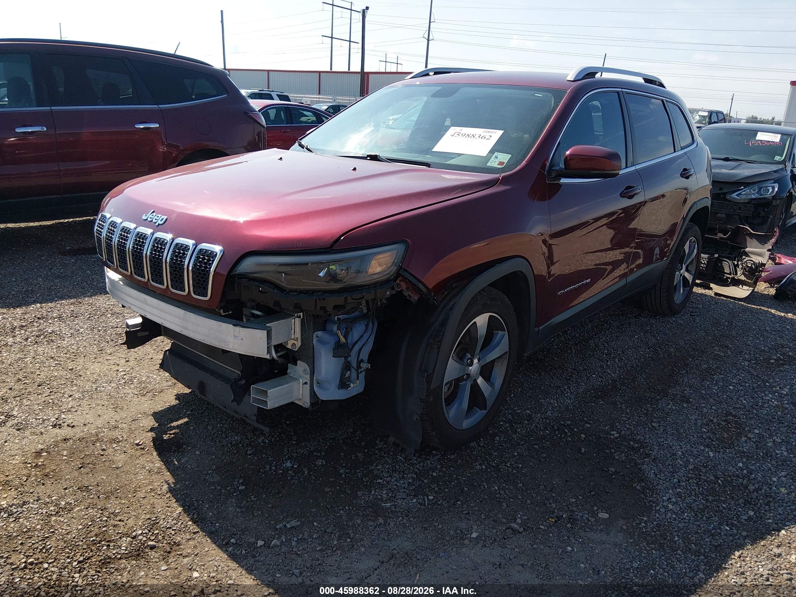 2019 Jeep Cherokee VIN 1C4PJLDB0KD387072 IAAI salvage auction — Front End, Salvage (Louisiana), sold $2,350 on 2026-10-03 (photo 2)