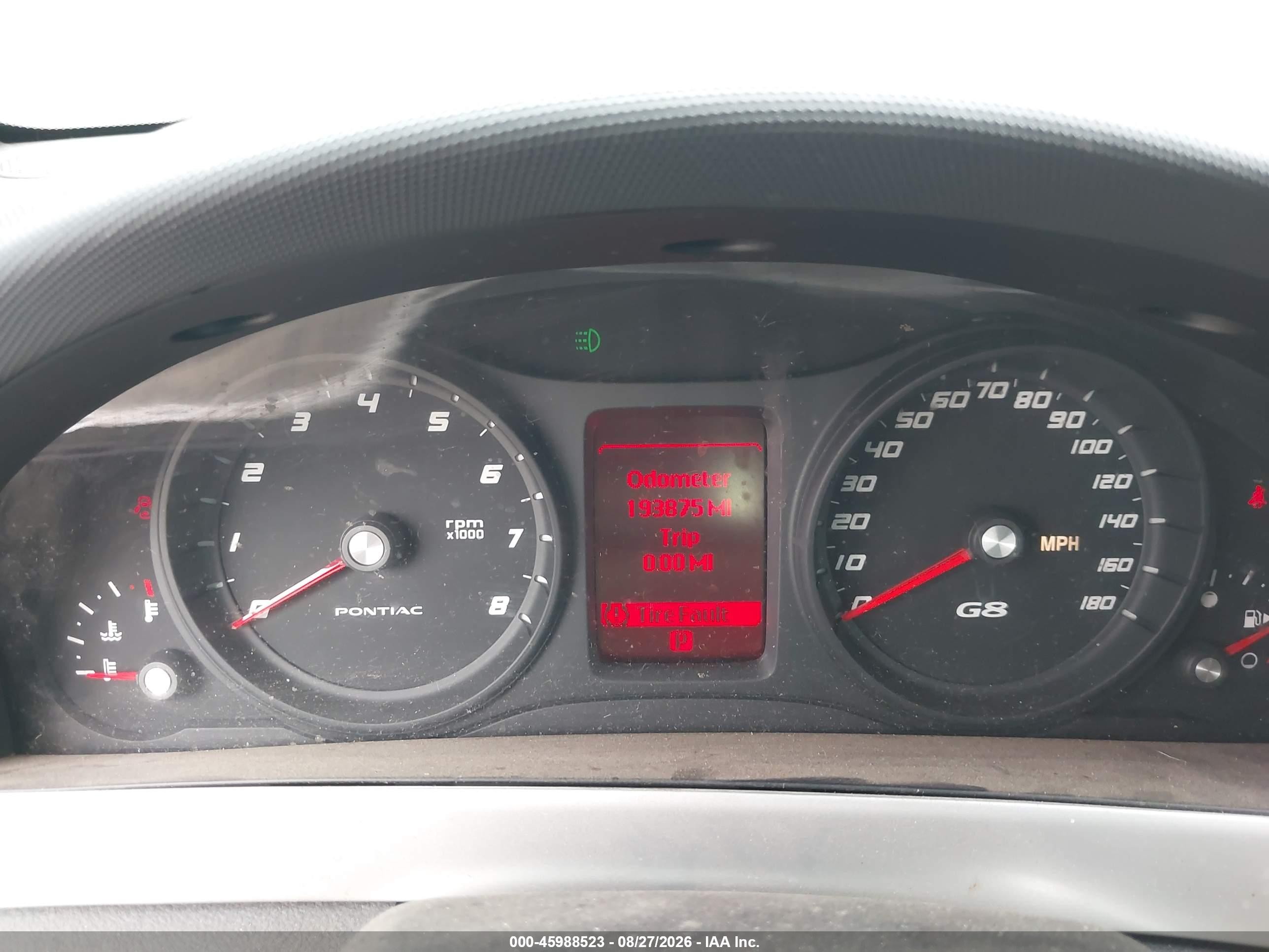 2009 Pontiac G8 VIN 6G2ER57759L215131 IAAI salvage auction — Normal Wear, Clear - Public Restricted (Oklahoma), sold $675 on 2026-09-18 (photo 7)
