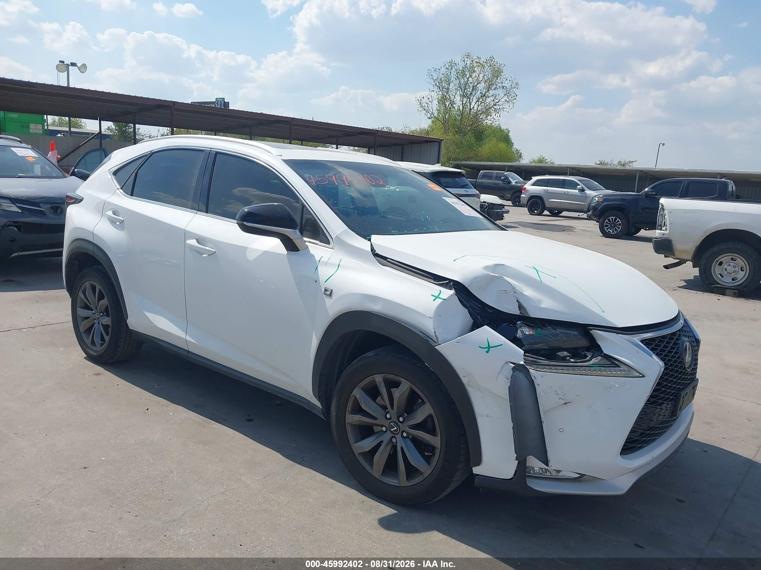 2017 Lexus NX 200t VIN JTJBARBZ6H2102504 — IAAI salvage auction photo