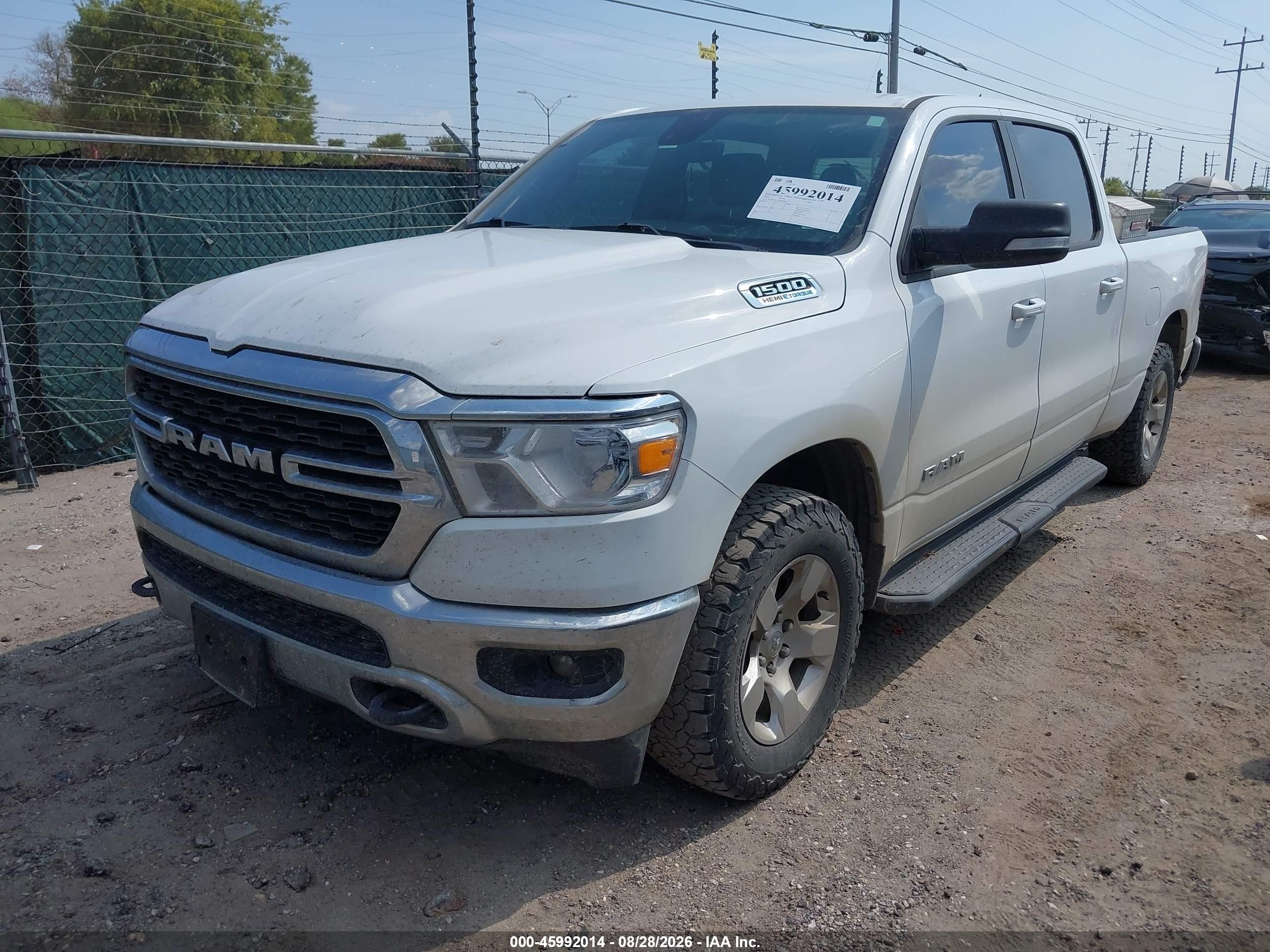 2022 Ram 1500 VIN 1C6SRFMT1NN409664 IAAI salvage auction — Front & Rear, Enterprise Vehicles Clear Only (Texas), sold $12,000 on 2026-09-11 (photo 2)
