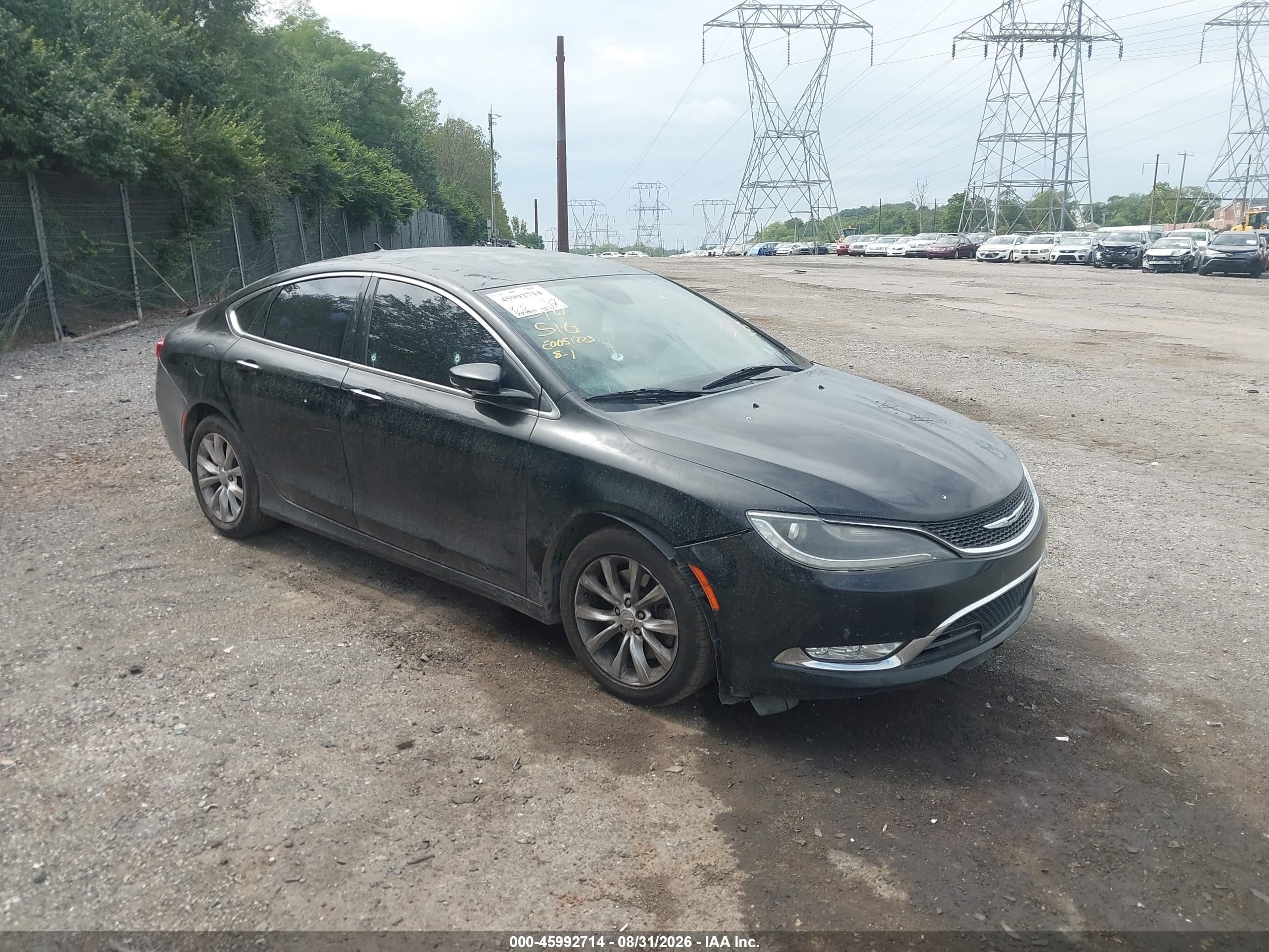 2015 Chrysler 200 VIN 1C3CCCCG1FN510310 IAAI salvage auction — Front End, Salvage (Pennsylvania), sold $1,100 on 2026-09-11 (photo 1)