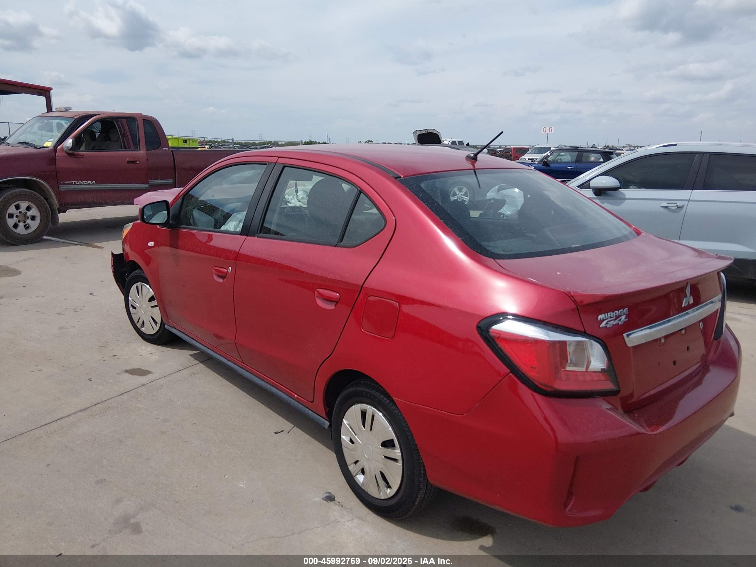 2021 Mitsubishi Mirage VIN ML32FUFJXMHF03689 IAAI salvage auction — Front End, Salvage (Texas), sold $1,650 on 2026-10-02 (photo 3)