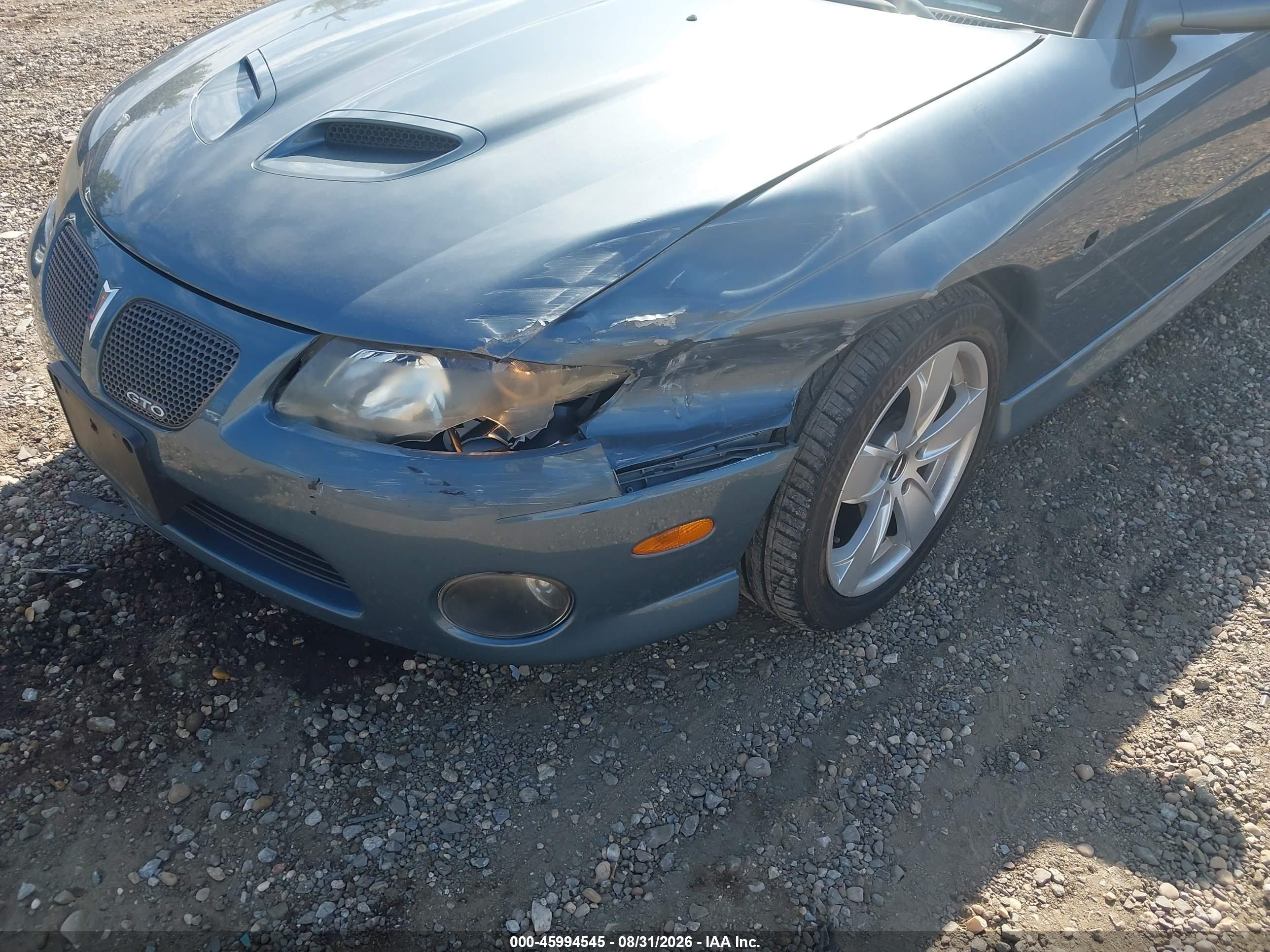 2005 Pontiac GTO VIN 6G2VX12U15L464936 IAAI salvage auction — Front & Rear, Mv-907A (New York), sold $6,900 on 2026-09-16 (photo 6)
