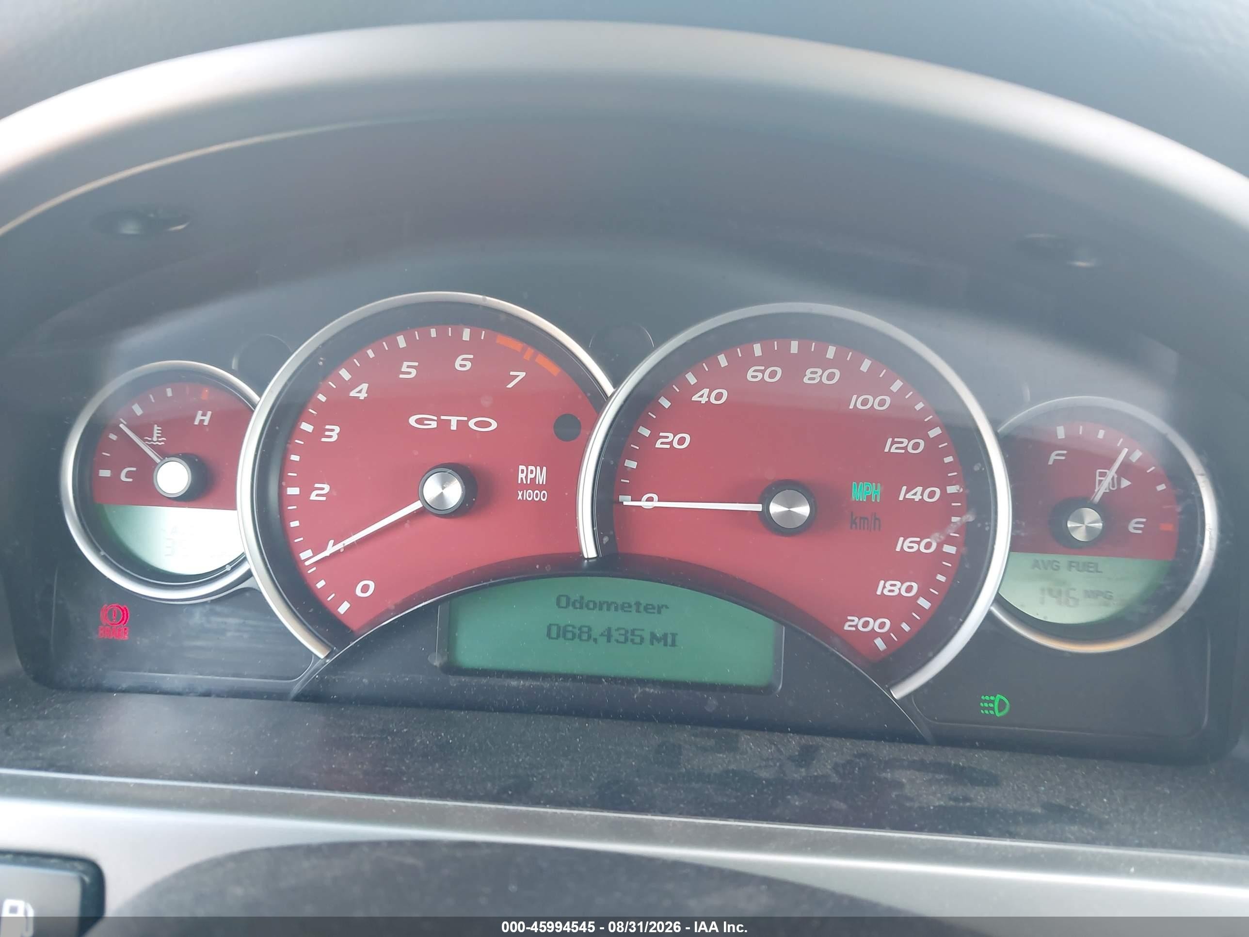 2005 Pontiac GTO VIN 6G2VX12U15L464936 IAAI salvage auction — Front & Rear, Mv-907A (New York), sold $6,900 on 2026-09-16 (photo 7)