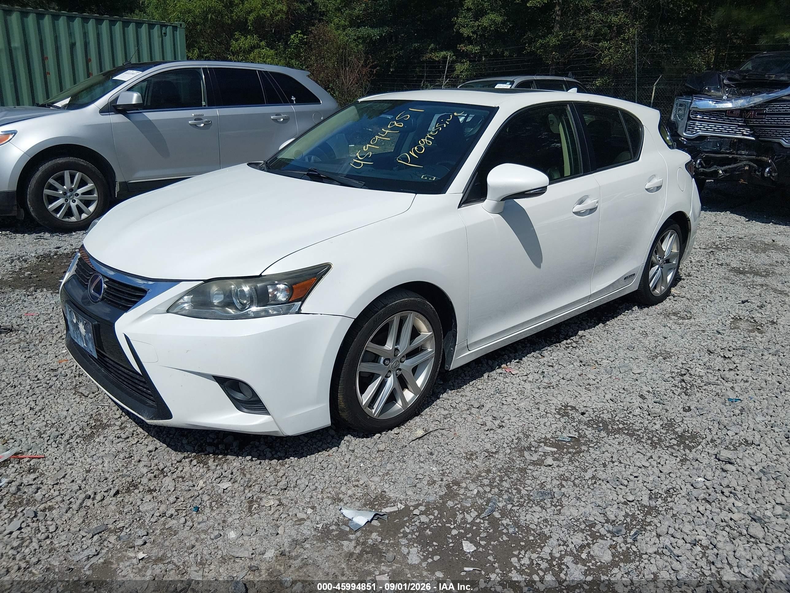 2014 Lexus Ct VIN JTHKD5BH4E2181868 IAAI salvage auction — Mechanical, Salvage (South Carolina), sold $4,850 on 2026-09-26 (photo 2)