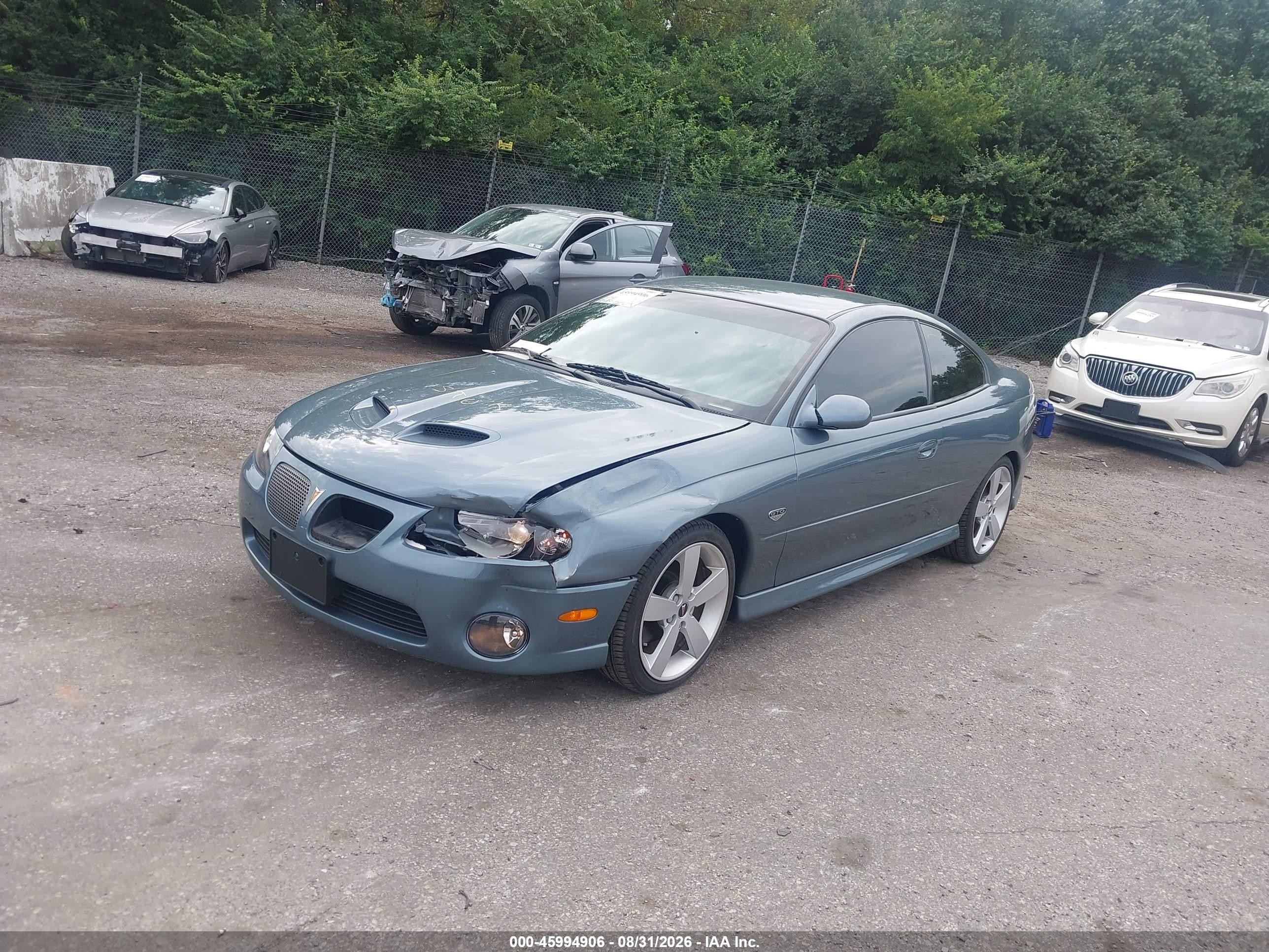 2006 Pontiac Gto VIN 6G2VX12U46L516206 IAAI salvage auction — Unknown, Salvage (Pennsylvania), sold $9,400 on 2026-09-05 (photo 2)