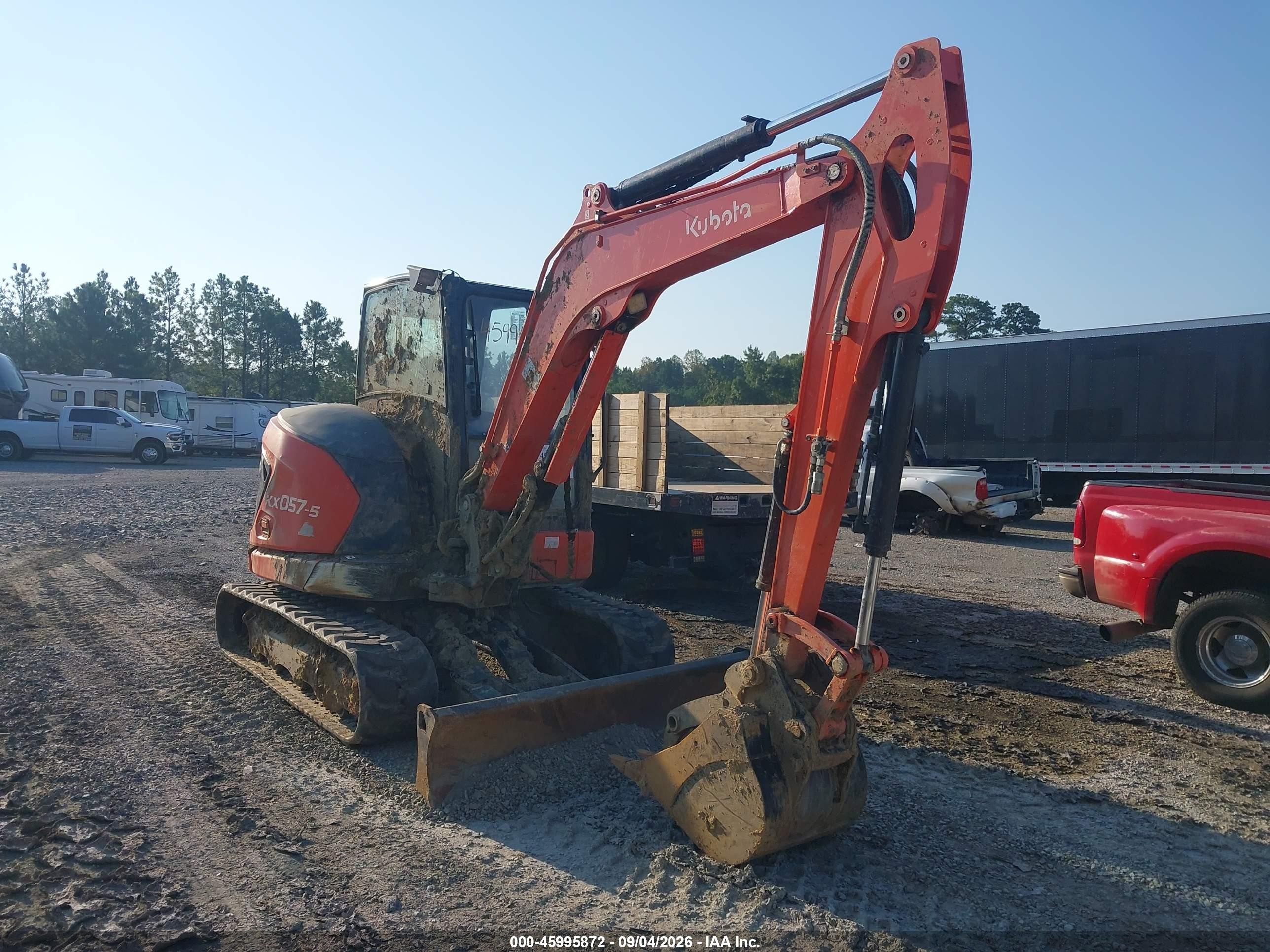 2022 Kubota Kx057-5r3a-50 VIN KBCDZ37CAN3D14120 IAAI salvage auction — Unknown, Bill Of Sale (Virginia), sold $27,050 on 2026-09-09 (photo 1)