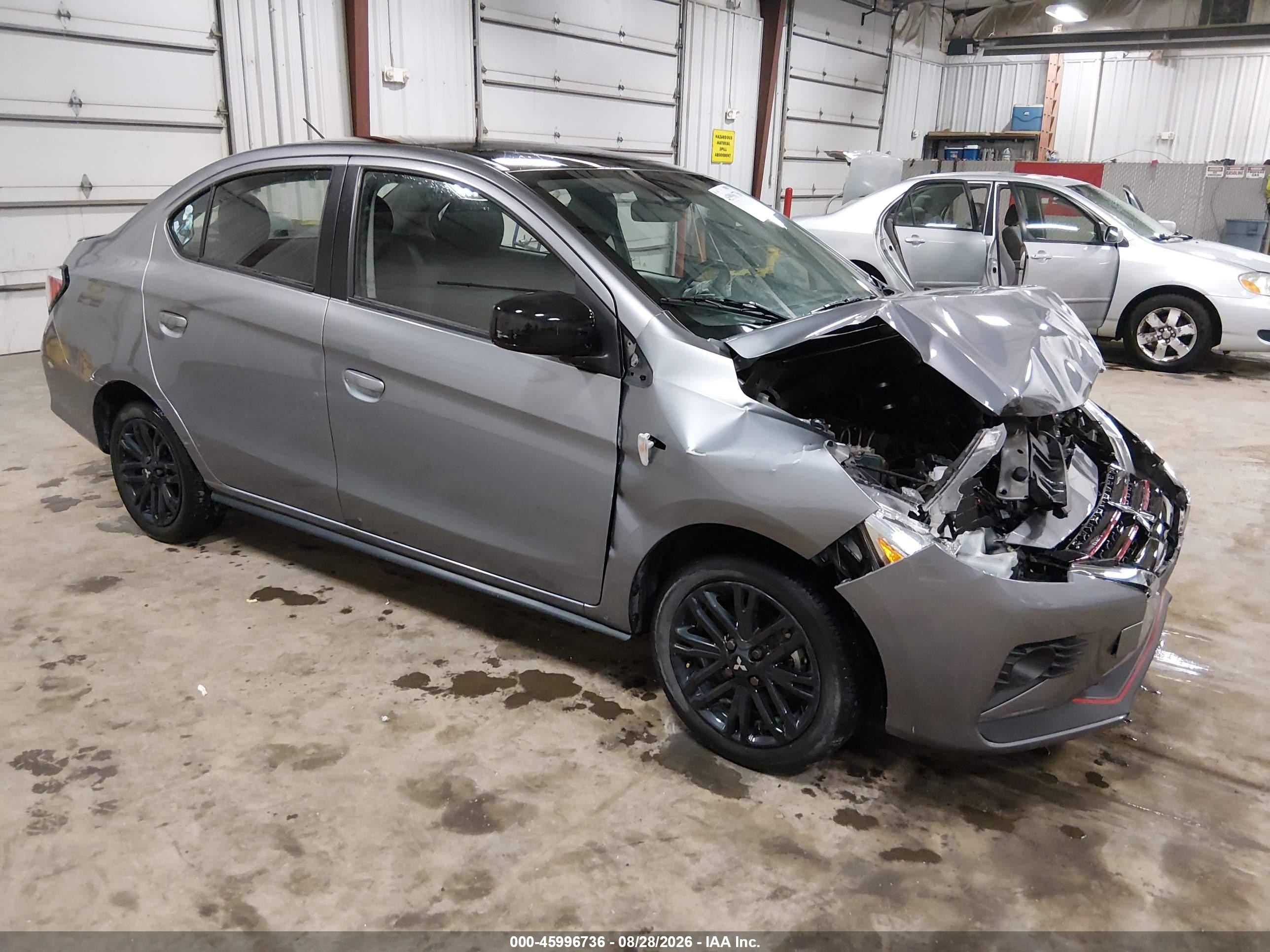 2023 Mitsubishi Mirage VIN ML32FUFJXPHF05785 IAAI salvage auction — Front End, Salvage (Iowa), sold $1,150 on 2026-09-19 (photo 1)