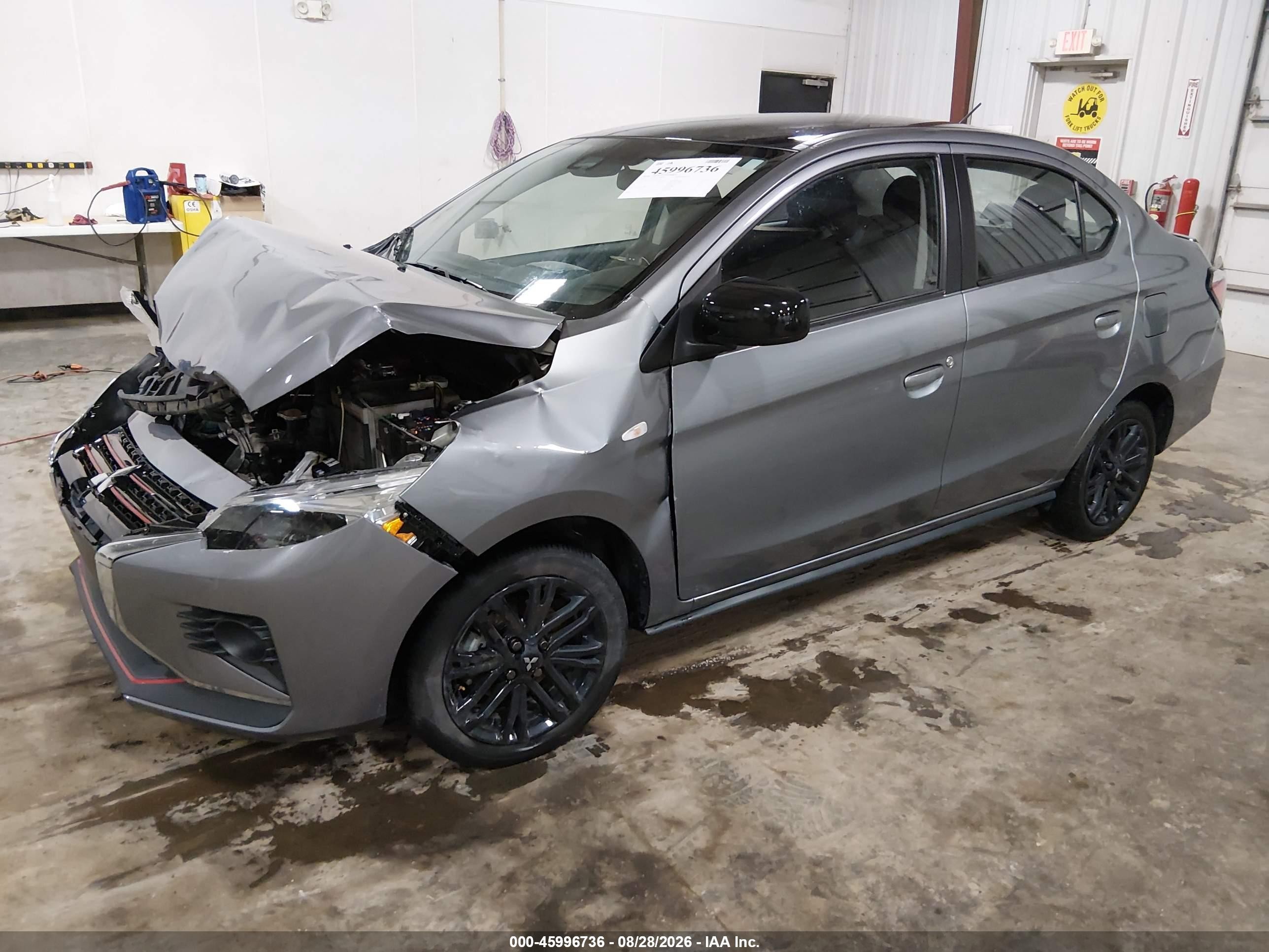 2023 Mitsubishi Mirage VIN ML32FUFJXPHF05785 IAAI salvage auction — Front End, Salvage (Iowa), sold $1,150 on 2026-09-19 (photo 2)