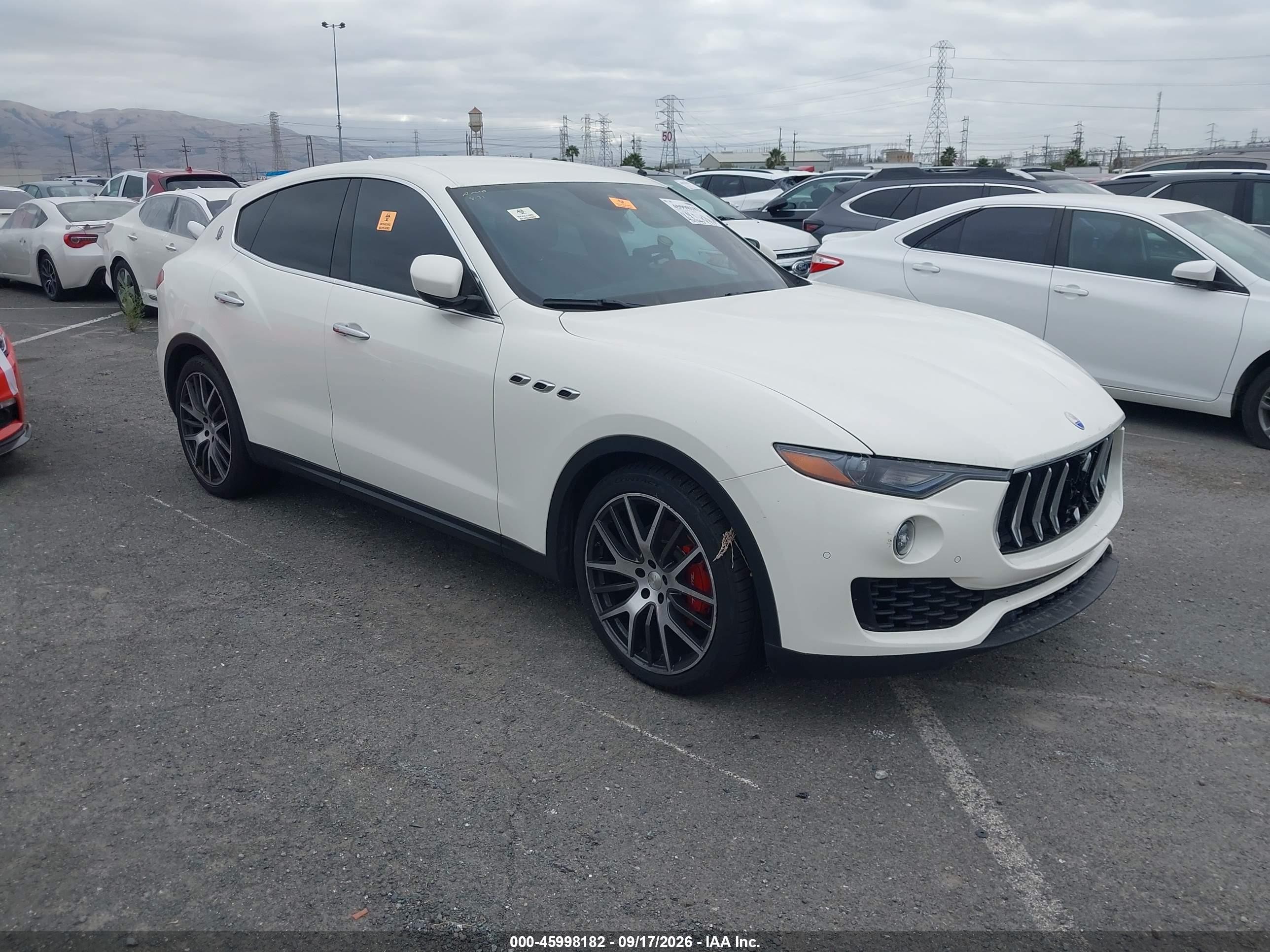 2017 Maserati Levante VIN ZN661XUAXHX243822 IAAI salvage auction — Biohazard/Chemical, Non-Repairable (California), sold $4,050 on 2026-09-23 (photo 1)