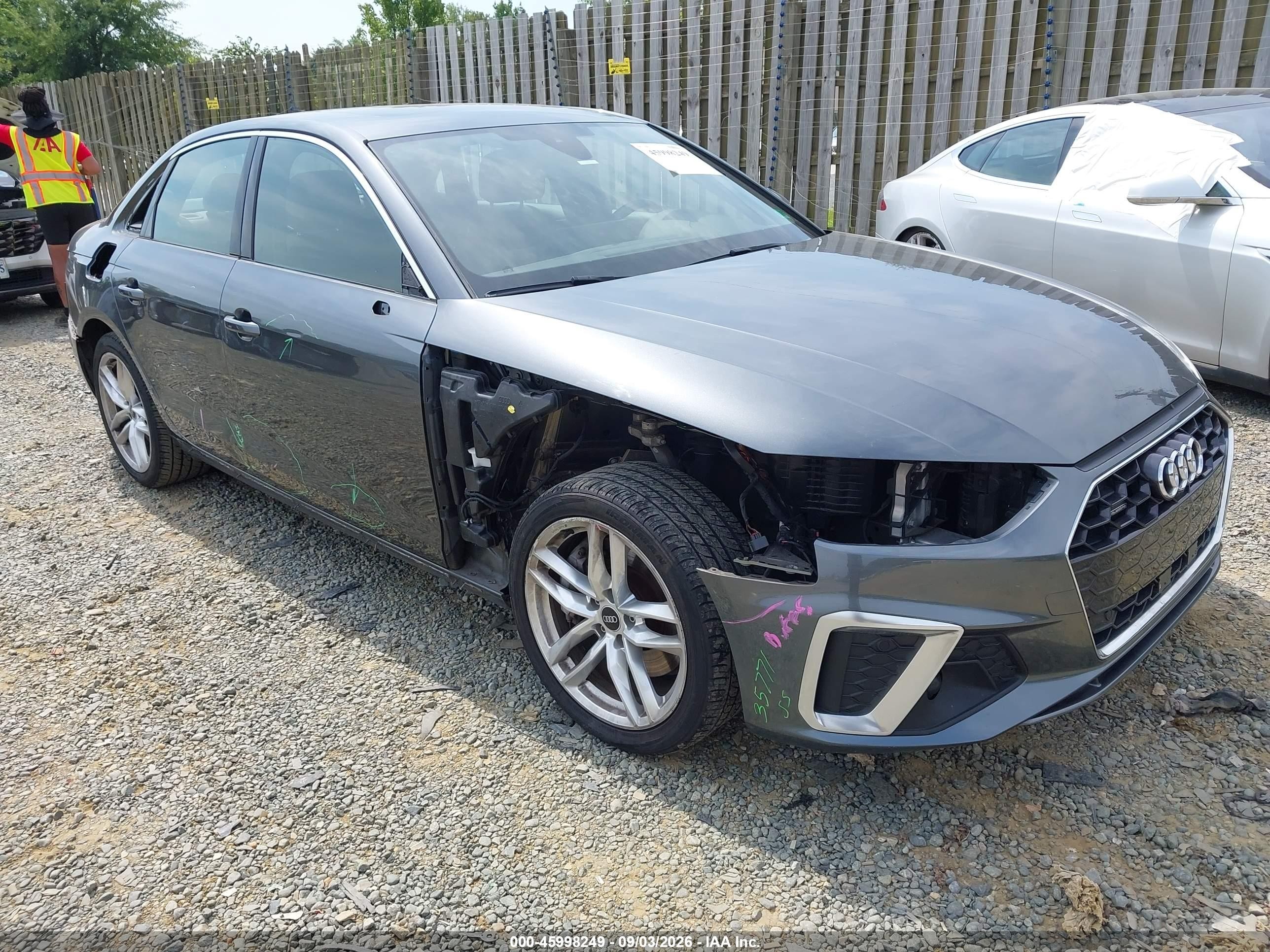 2021 Audi A4 VIN WAUEAAF49MA071407 — IAAI salvage auction photo