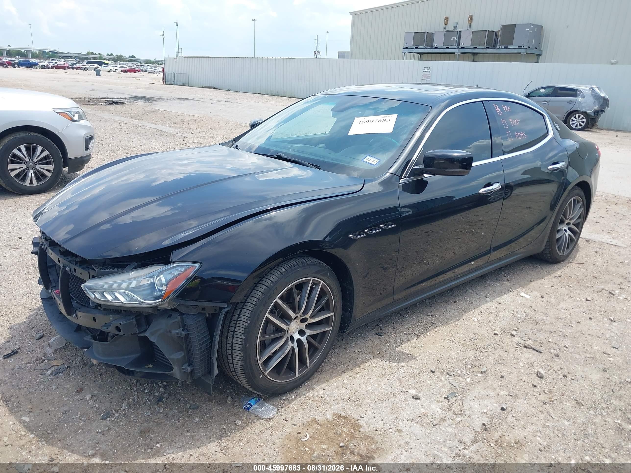 2016 Maserati Ghibli VIN ZAM57XSA7G1181050 IAAI salvage auction — Front End, Salvage (Texas), sold $3,950 on 2026-09-23 (photo 2)