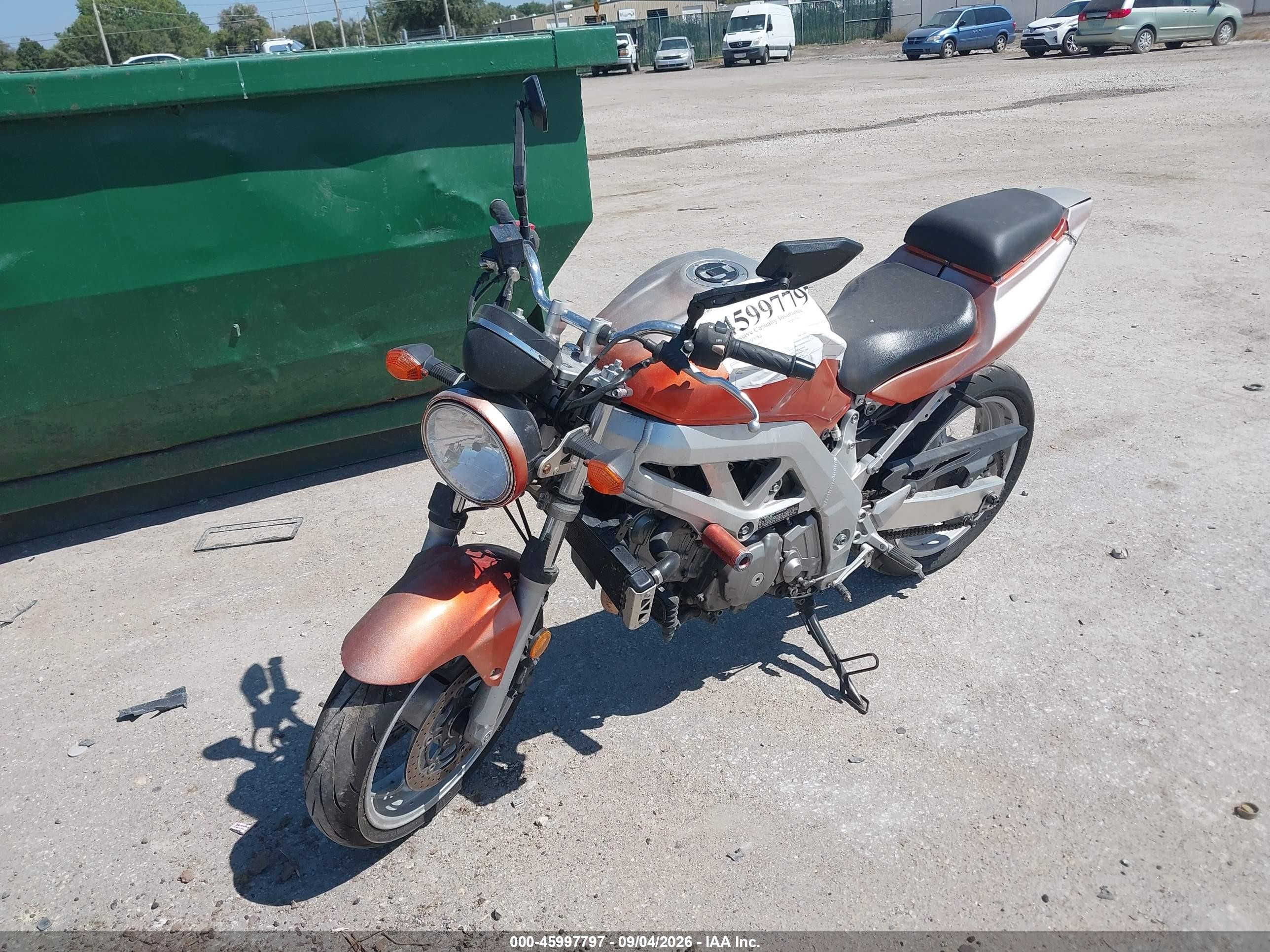2003 Suzuki SV650 VIN JS1VP53A732100313 IAAI salvage auction — All Over, Salvage (Kansas), sold $200 on 2026-09-23 (photo 2)