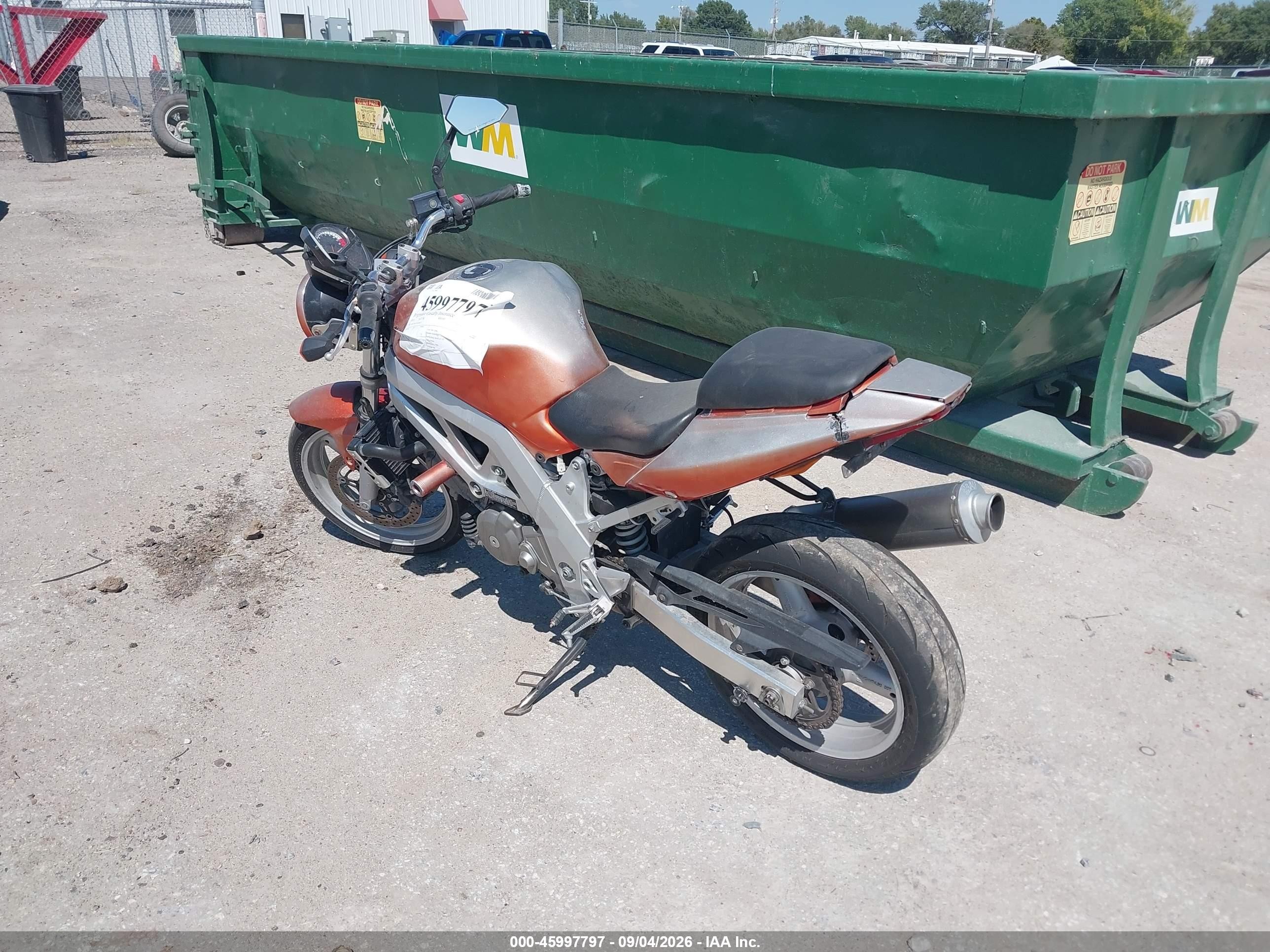 2003 Suzuki SV650 VIN JS1VP53A732100313 IAAI salvage auction — All Over, Salvage (Kansas), sold $200 on 2026-09-23 (photo 3)