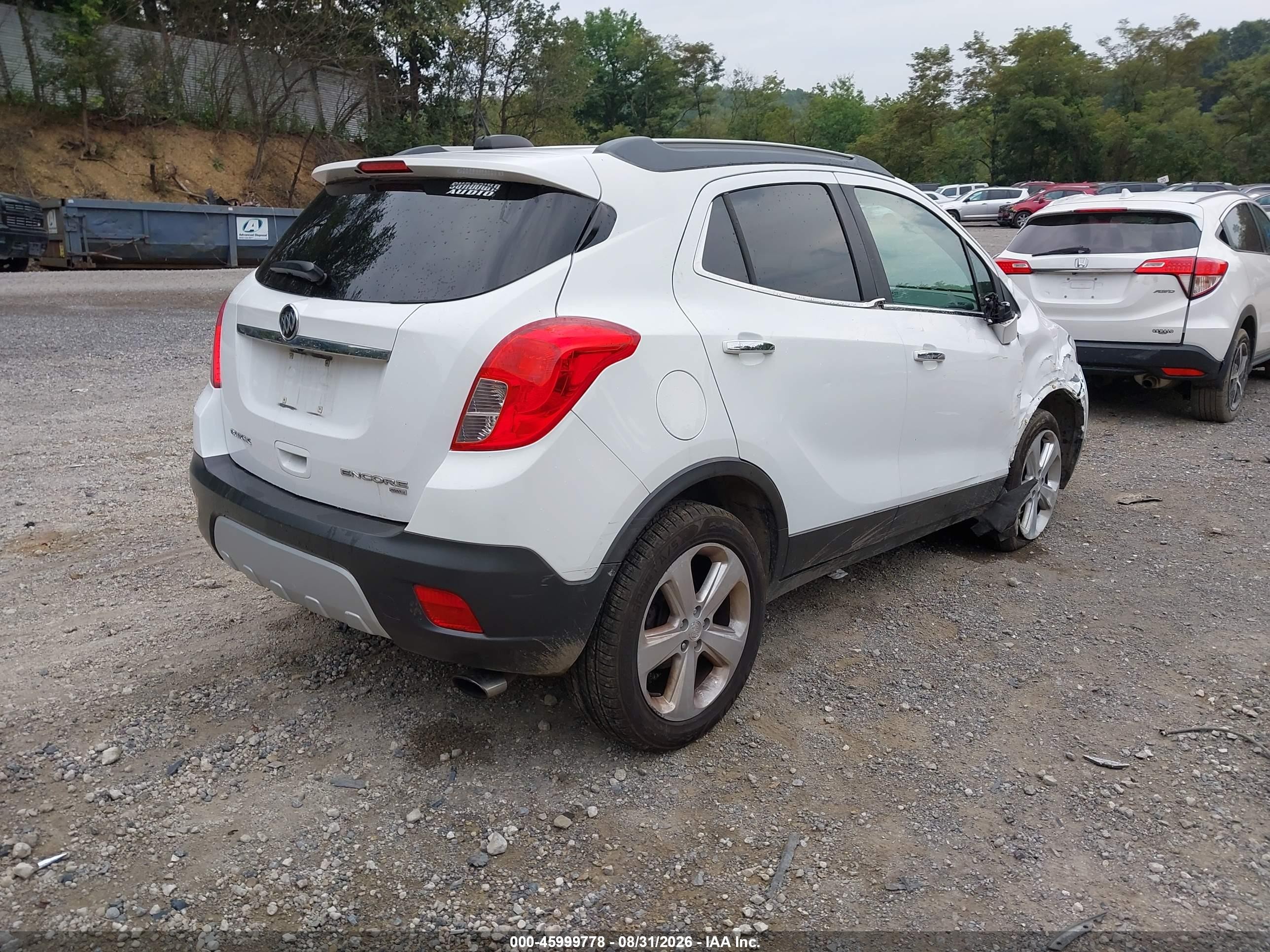 2016 Buick Encore VIN KL4CJESB0GB583569 IAAI salvage auction — Unknown, Salvage (Pennsylvania), sold $675 on 2026-09-25 (photo 4)