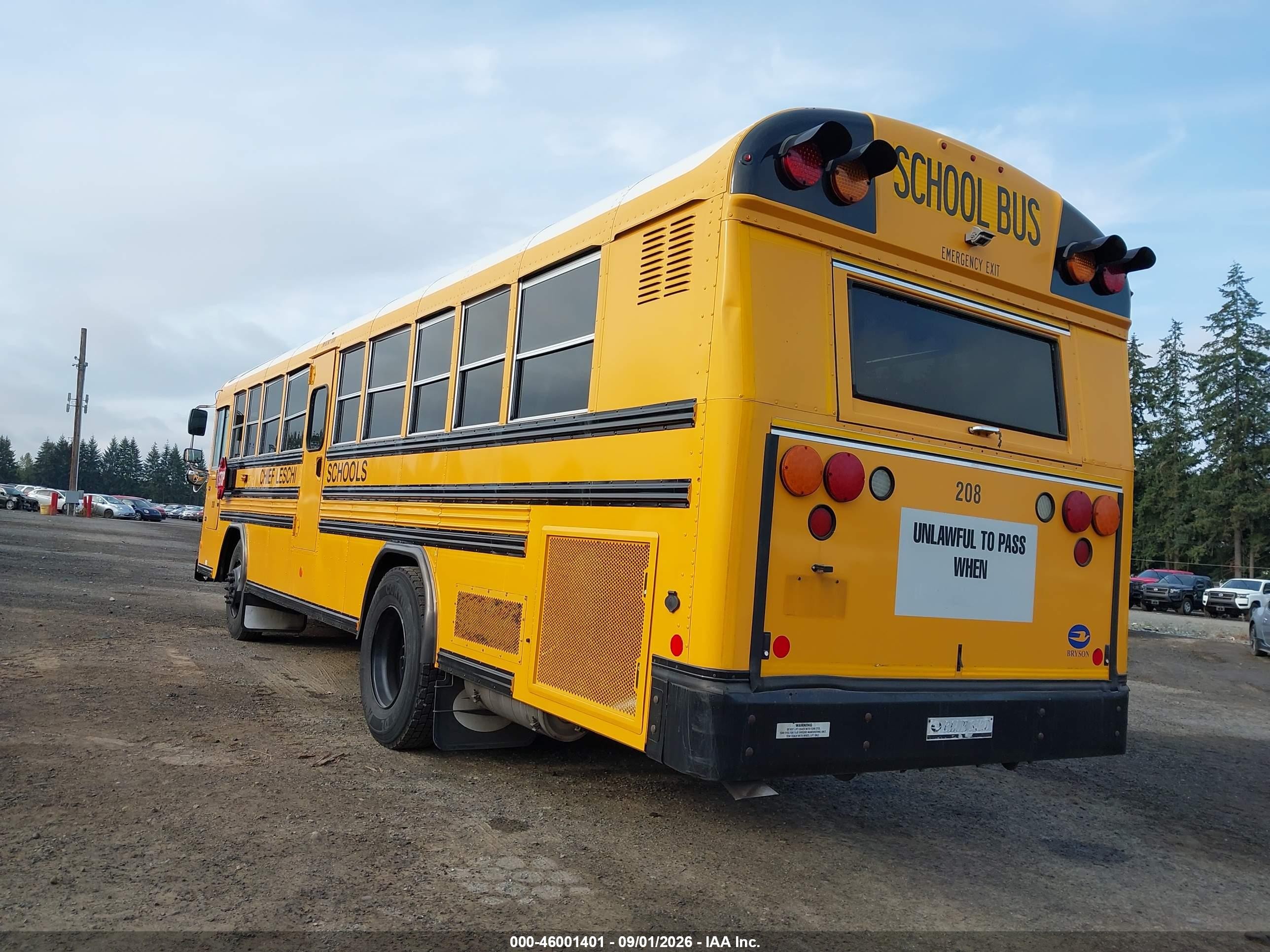 2016 Blue Bird School Bus / Transit Bus VIN 1BABGBPA9GF319980 IAAI salvage auction — Normal Wear, Sf97 (Washington), sold $10,650 on 2026-09-10 (photo 3)