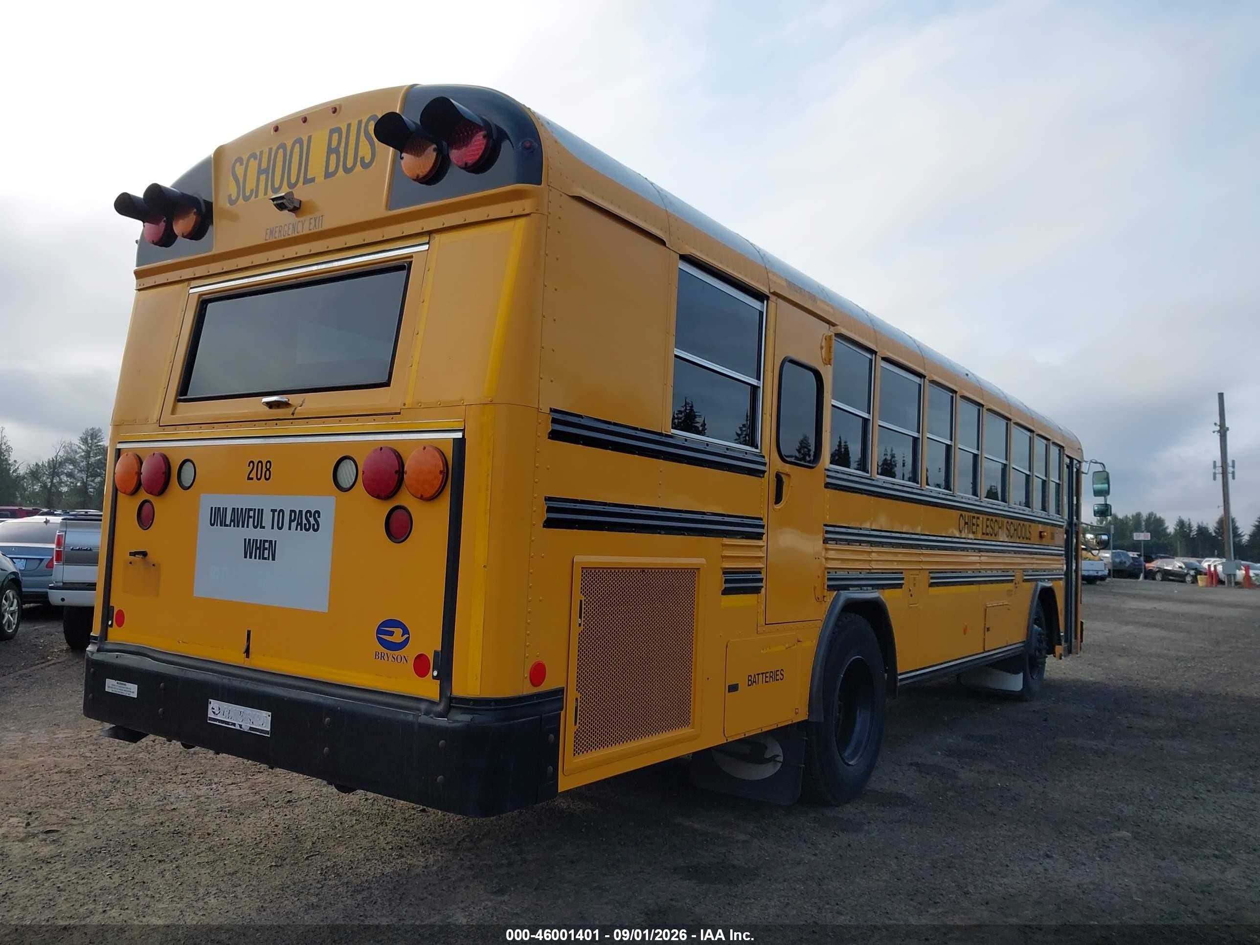 2016 Blue Bird School Bus / Transit Bus VIN 1BABGBPA9GF319980 IAAI salvage auction — Normal Wear, Sf97 (Washington), sold $10,650 on 2026-09-10 (photo 4)