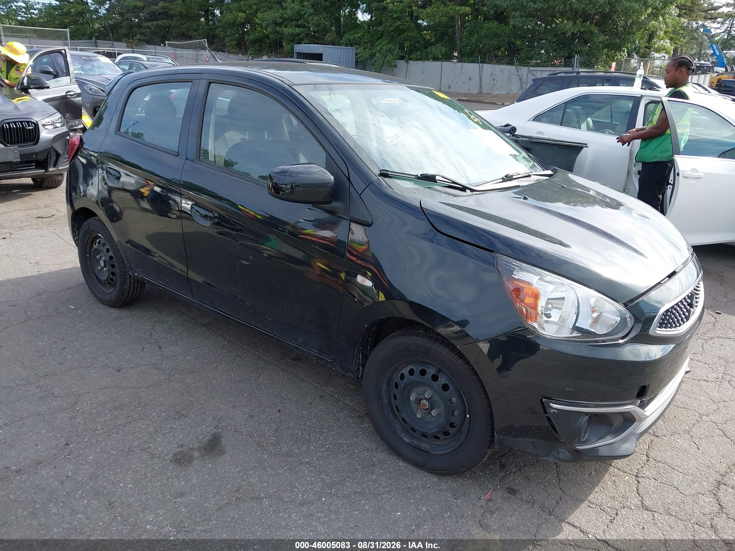 2020 Mitsubishi Mirage VIN ML32A3HJ2LH004631 IAAI salvage auction — Front & Rear, Mv-907A (New York), sold $1,900 on 2026-09-14 (photo 1)