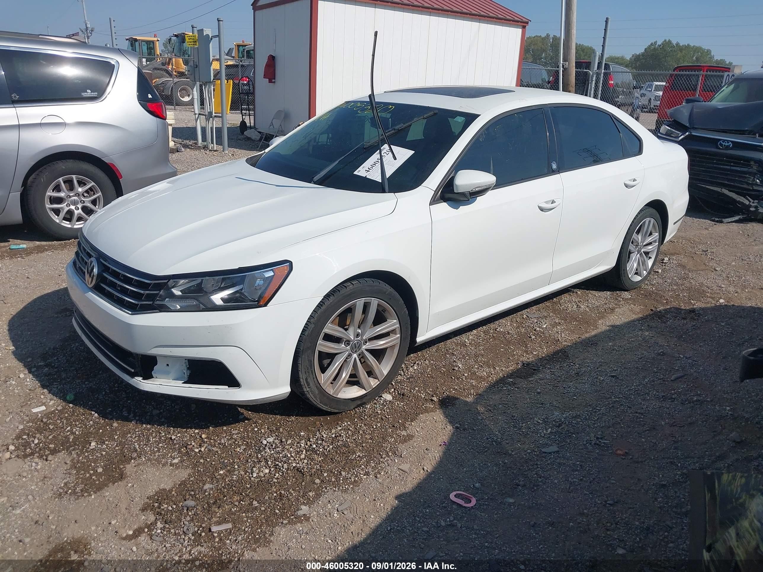 2019 Volkswagen Passat VIN 1VWLA7A3XKC000176 IAAI salvage auction — Side, Clear (Indiana), sold $2,900 on 2026-10-01 (photo 2)