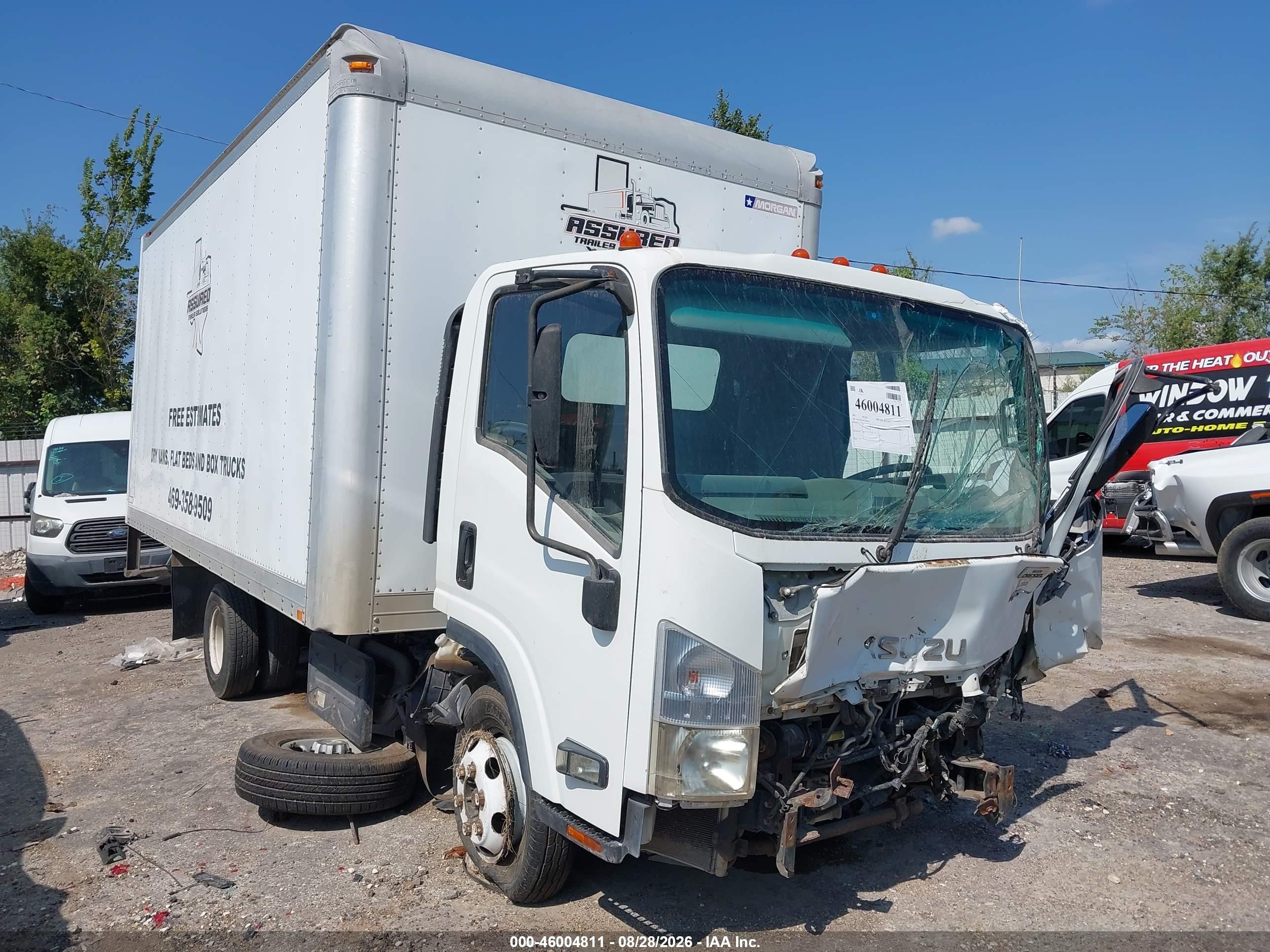 2015 Isuzu NPR VIN JALC4W164F7002260 IAAI salvage auction — Front End, Salvage (Texas), sold $4,300 on 2026-09-18 (photo 1)