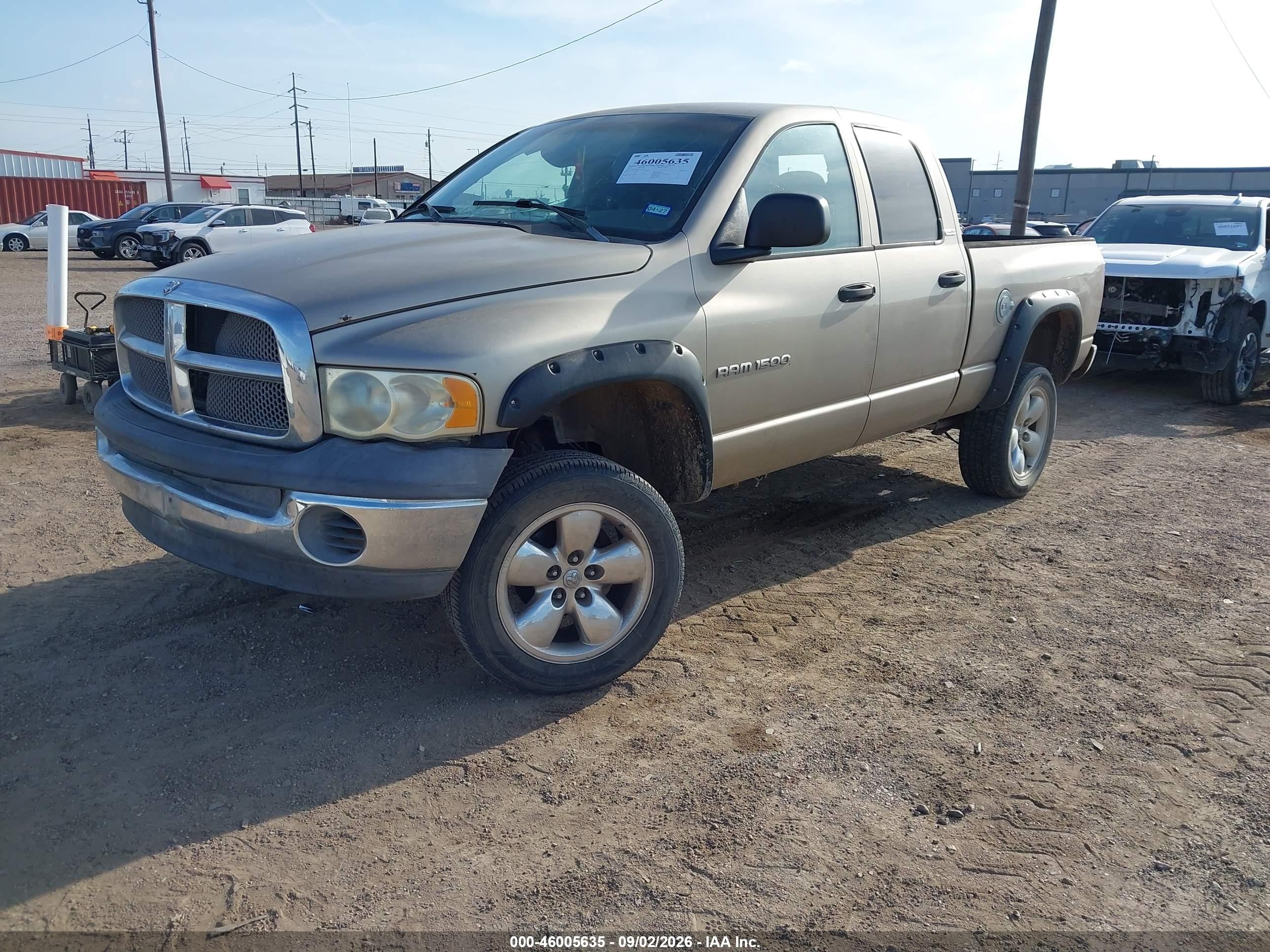 2002 Dodge Ram 1500 VIN 1D7HU18Z72J184758 IAAI salvage auction — Repossession, Original (Texas), sold $850 on 2026-09-27 (photo 2)