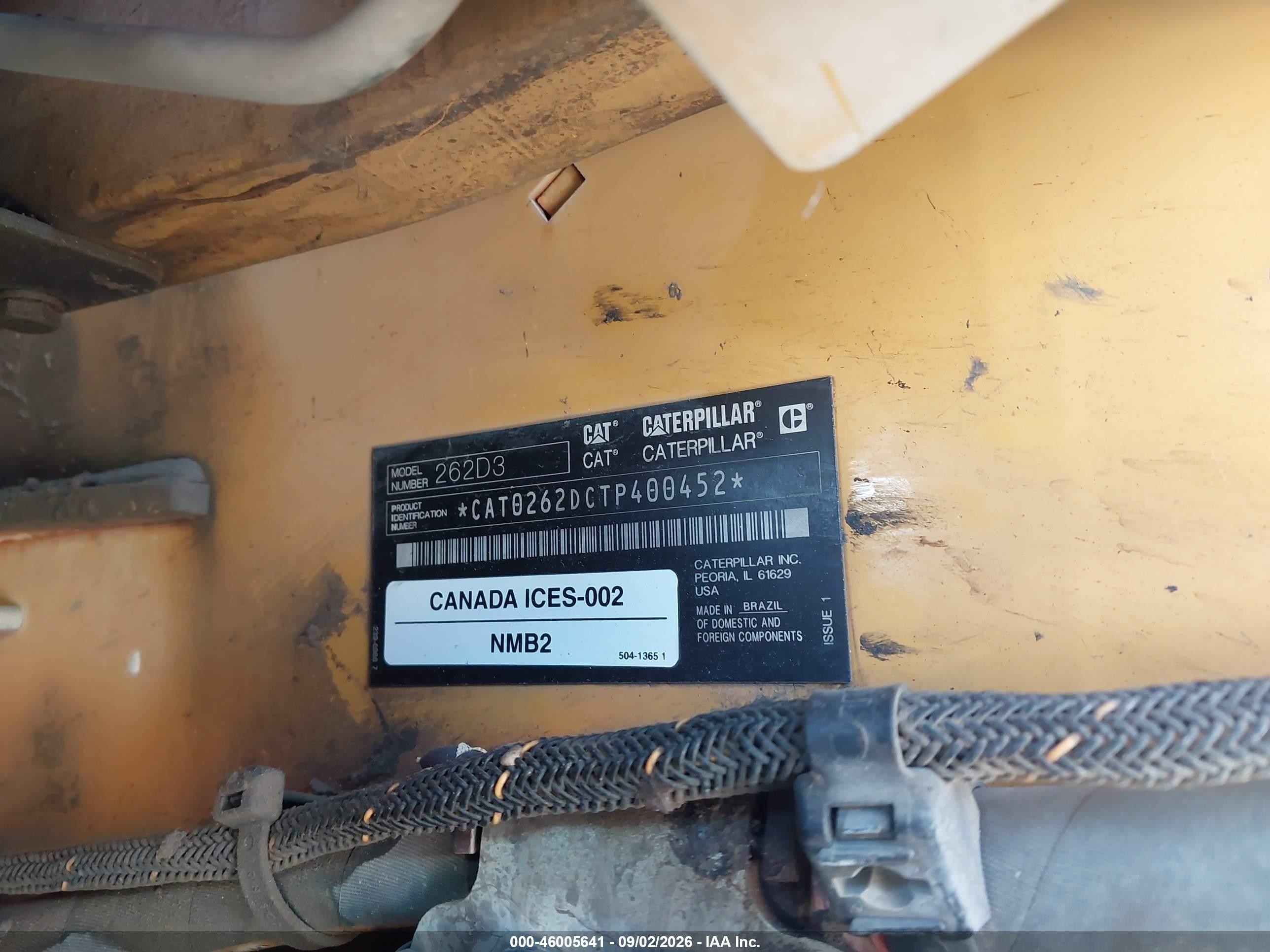 2022 Caterpillar 262d3 Skid Steer VIN CAT0262DCTP400452 IAAI salvage auction — Rollover, Bill Of Sale (Texas), sold $15,050 on 2026-09-09 (photo 9)