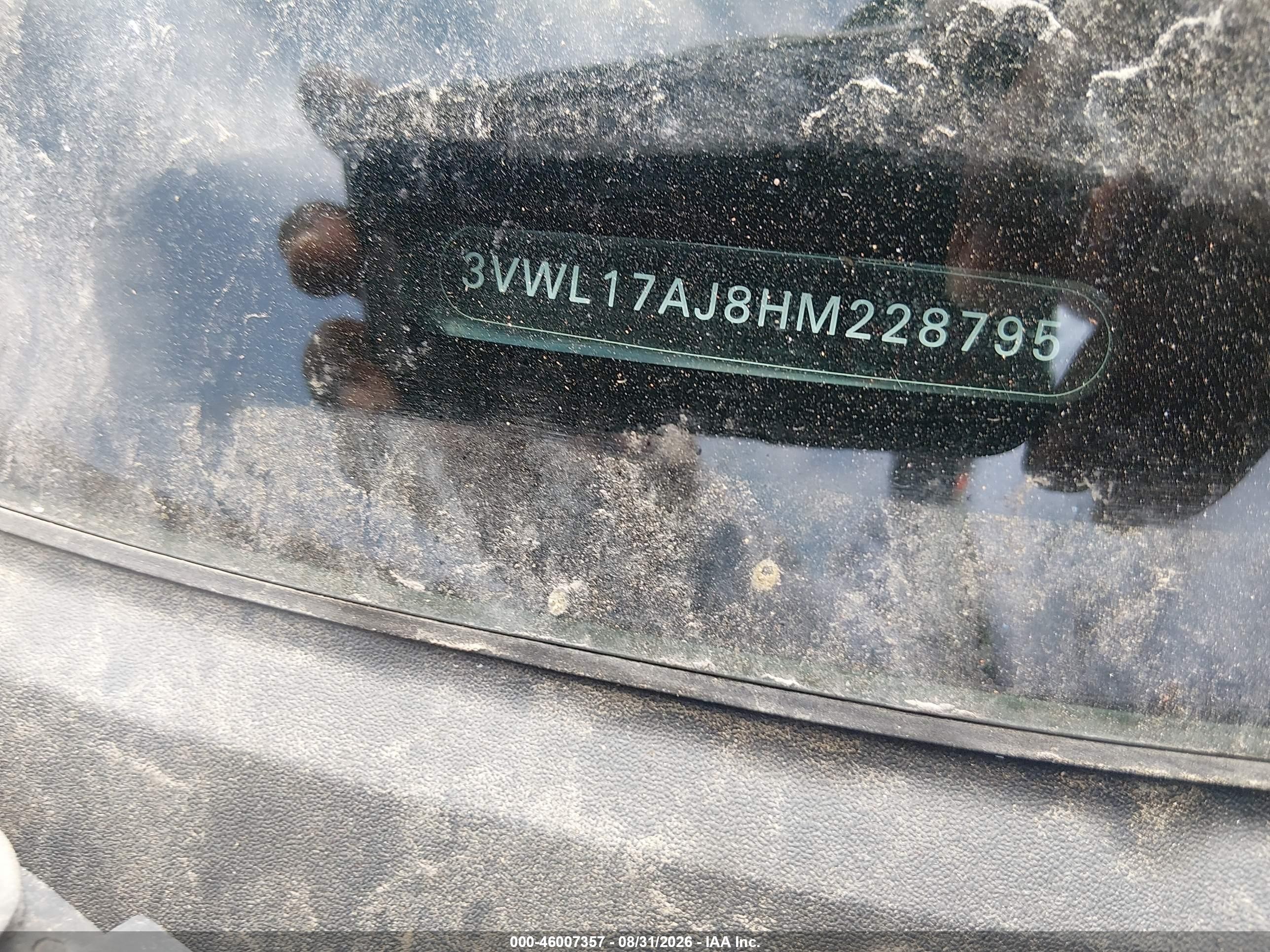 2017 Volkswagen Jetta VIN 3VWL17AJ8HM228795 IAAI salvage auction — Rear End, Salvage (California), sold $2,775 on 2026-09-10 (photo 9)