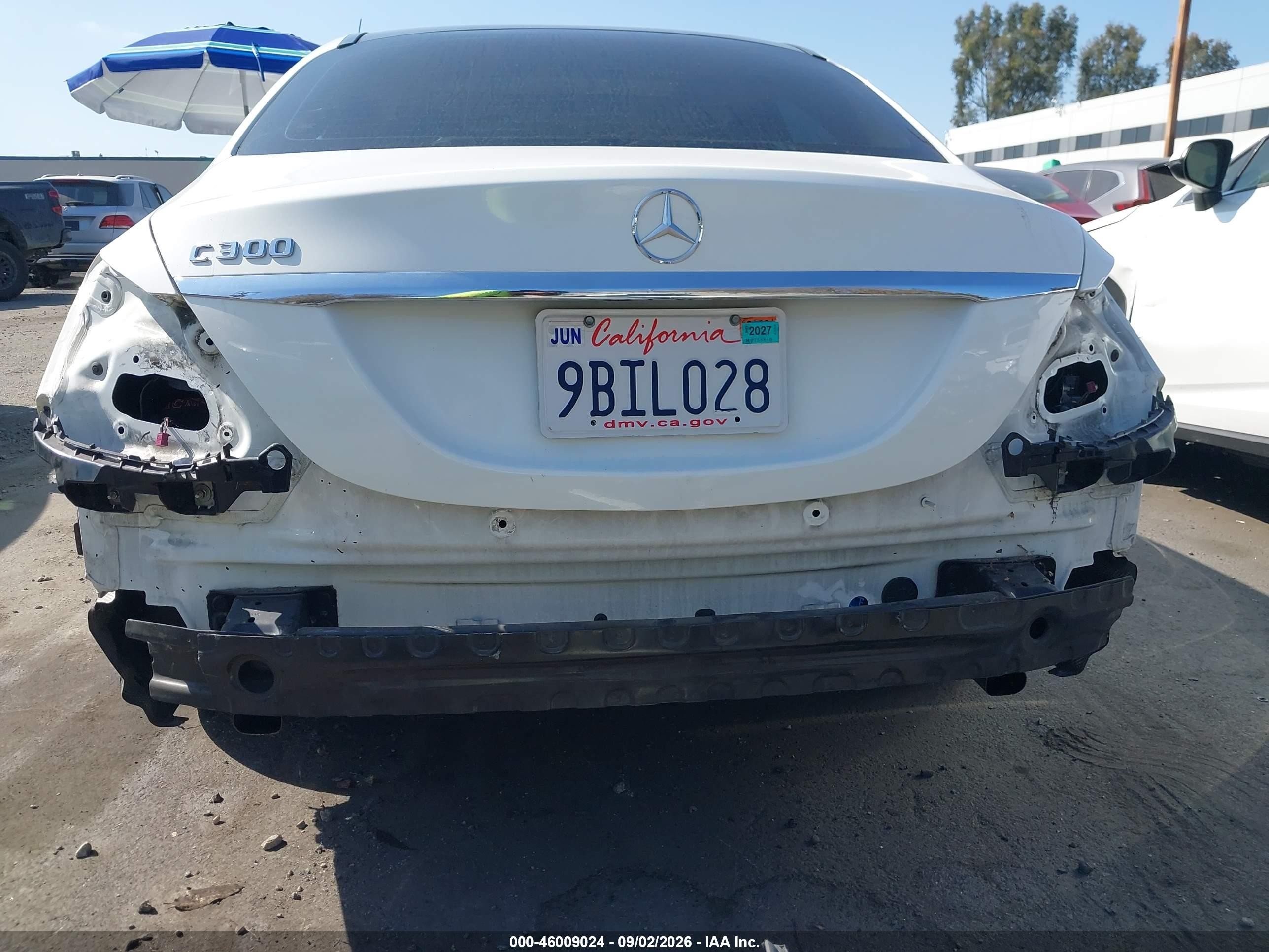 2017 Mercedes-Benz C-Class VIN 55SWF4JB3HU227162 IAAI salvage auction — Rear End, Salvage Certificate (California), sold $5,300 on 2026-09-13 (photo 6)