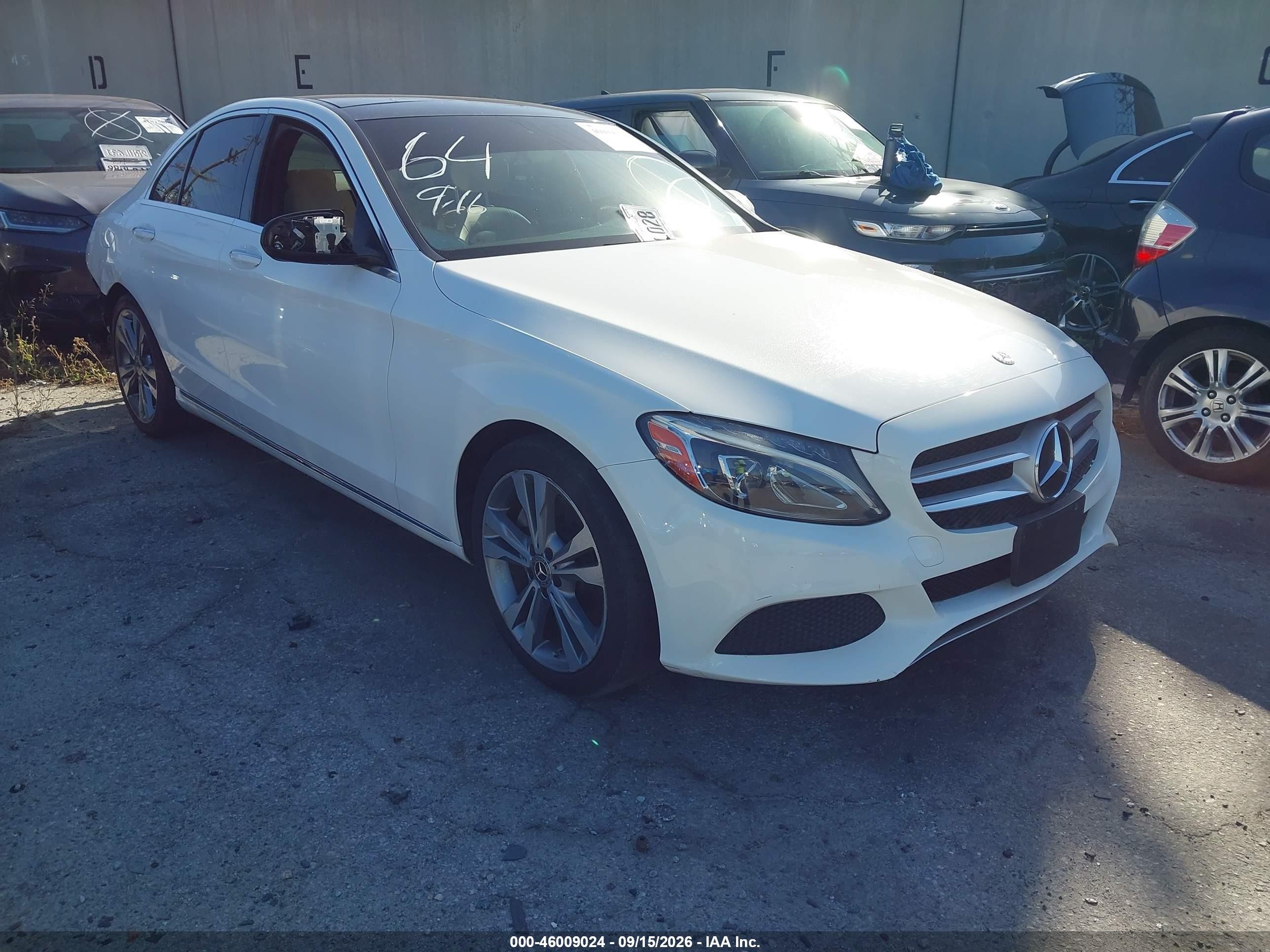 2017 Mercedes-Benz C-Class VIN 55SWF4JB3HU227162 IAAI salvage auction — Rear End, Salvage Certificate (California), sold $5,300 on 2026-09-13 (photo 1)