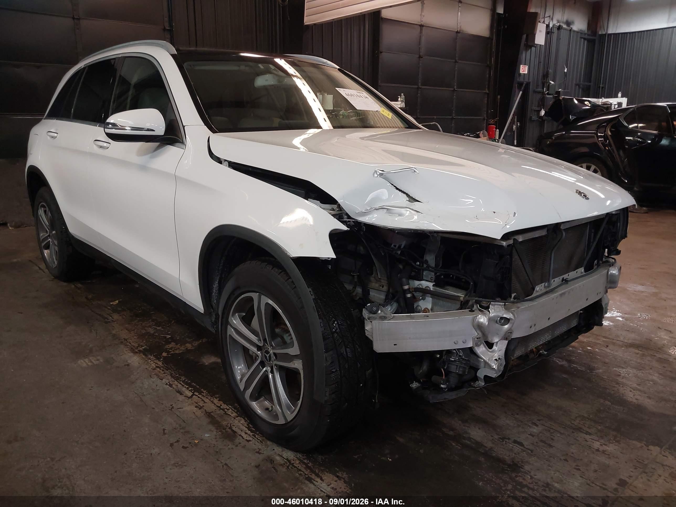 2019 Mercedes-Benz GLC-Class VIN WDC0G4KB6KF663701 IAAI salvage auction — Front End, Mv-907A (New York), sold $8,700 on 2026-10-09 (photo 1)