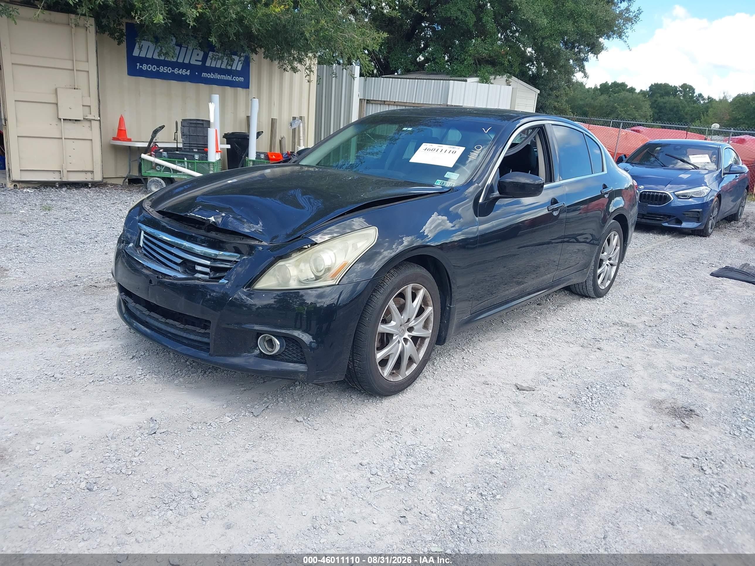 2011 Infiniti G37 VIN JN1CV6AR2BM412126 IAAI salvage auction — Front End, Rebuildable (Florida), sold $400 on 2026-10-09 (photo 2)