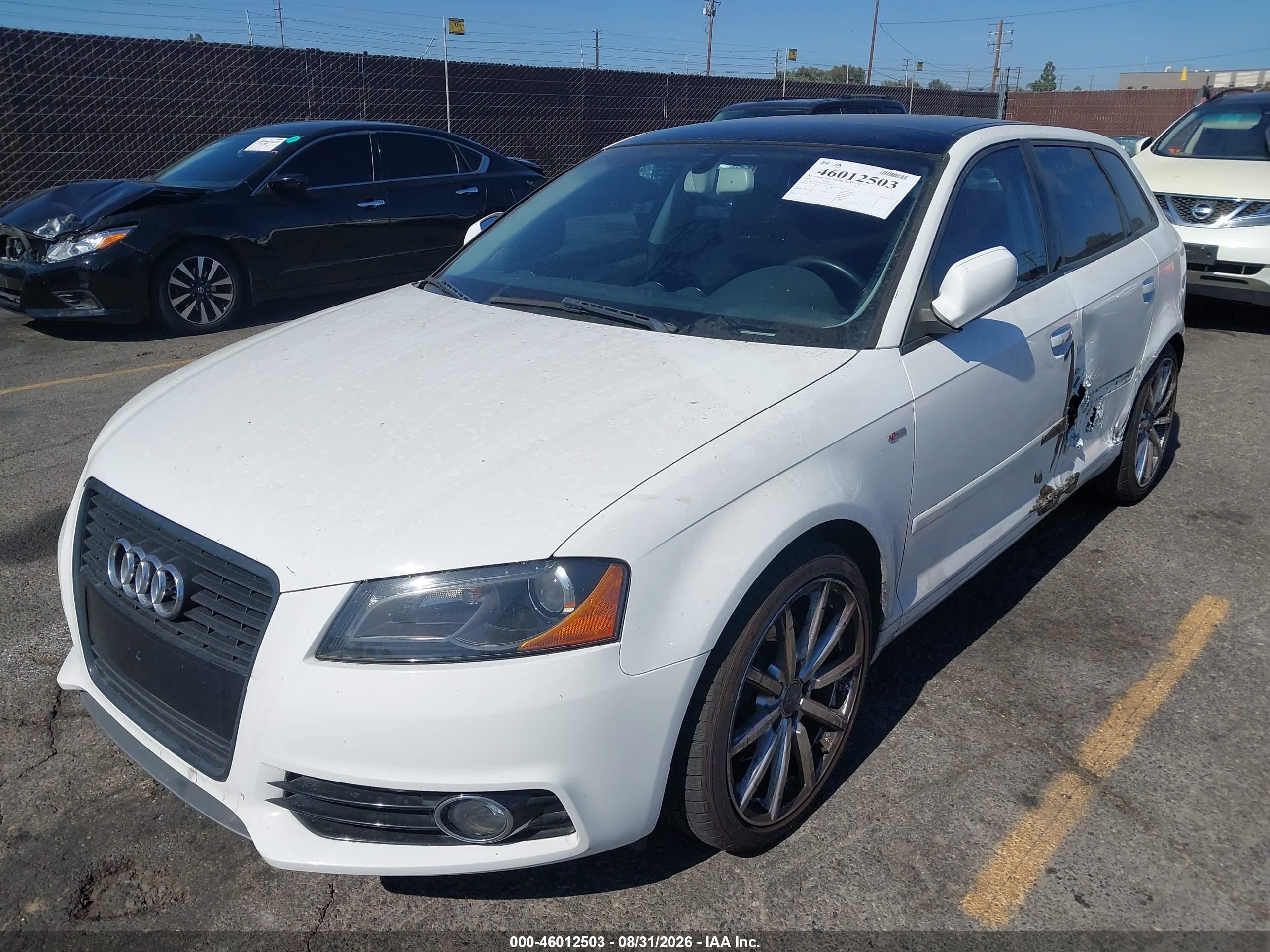2011 Audi A3 VIN WAUKEAFM7BA033503 IAAI salvage auction — Side, Salvage (California), sold $1,250 on 2026-09-11 (photo 2)