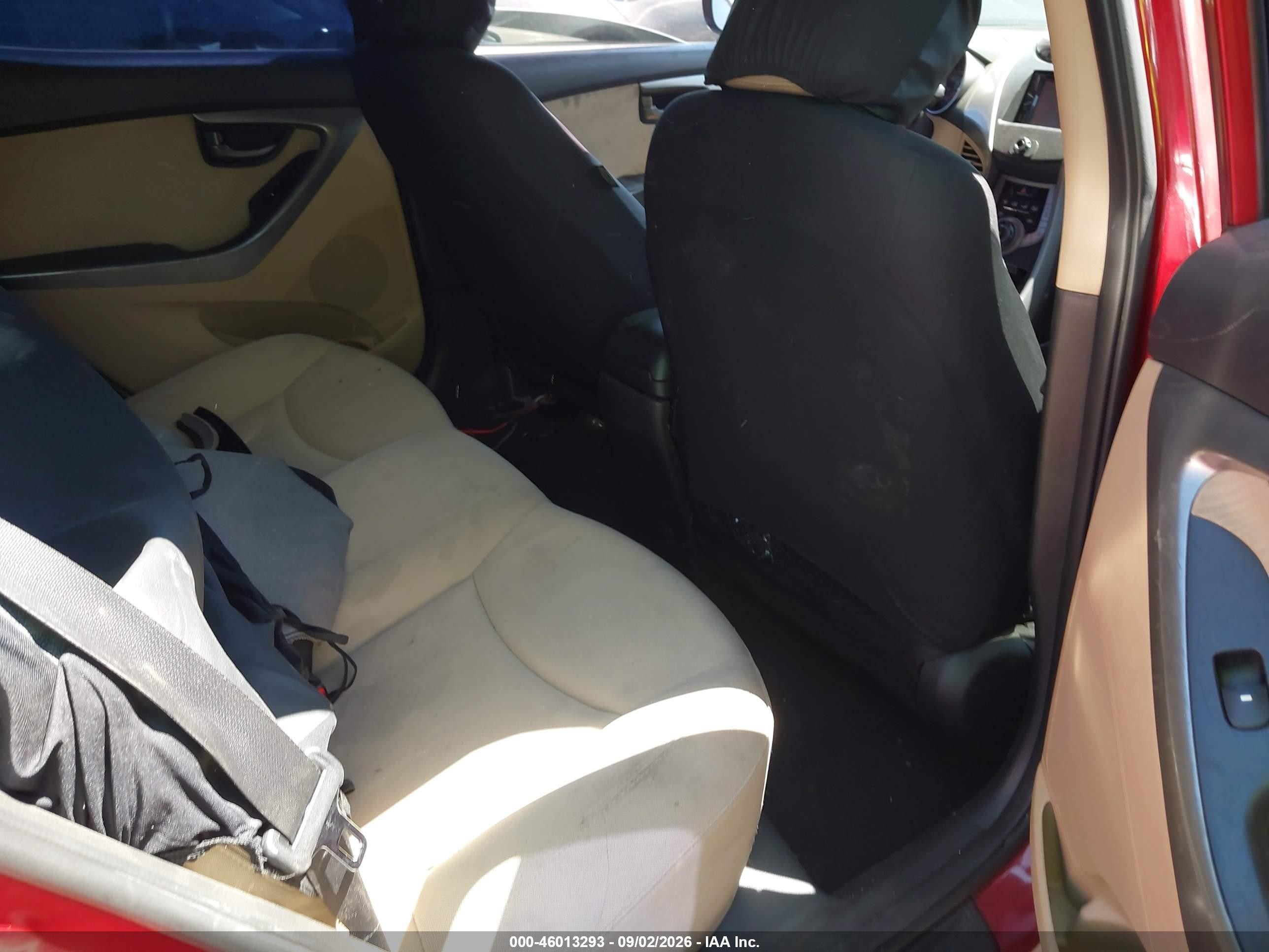 2013 Hyundai Elantra VIN KMHDH4AE0DU590724 IAAI salvage auction — Front End, Salvage Certificate (California), sold $1,100 on 2026-09-13 (photo 8)