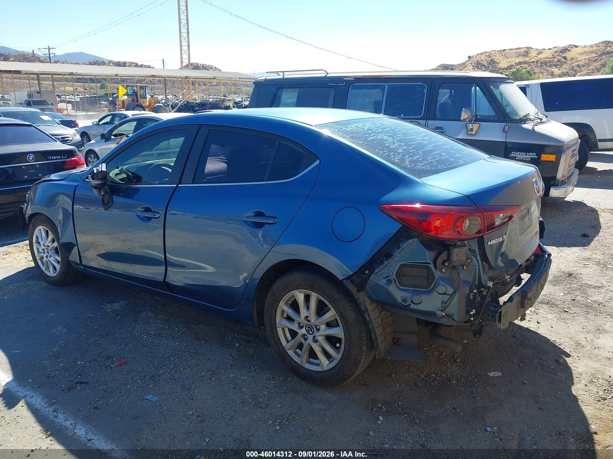 2018 Mazda 3 VIN 3MZBN1U78JM189161 IAAI salvage auction — Front & Rear, Salvage (California), sold $1,000 on 2026-09-19 (photo 3)