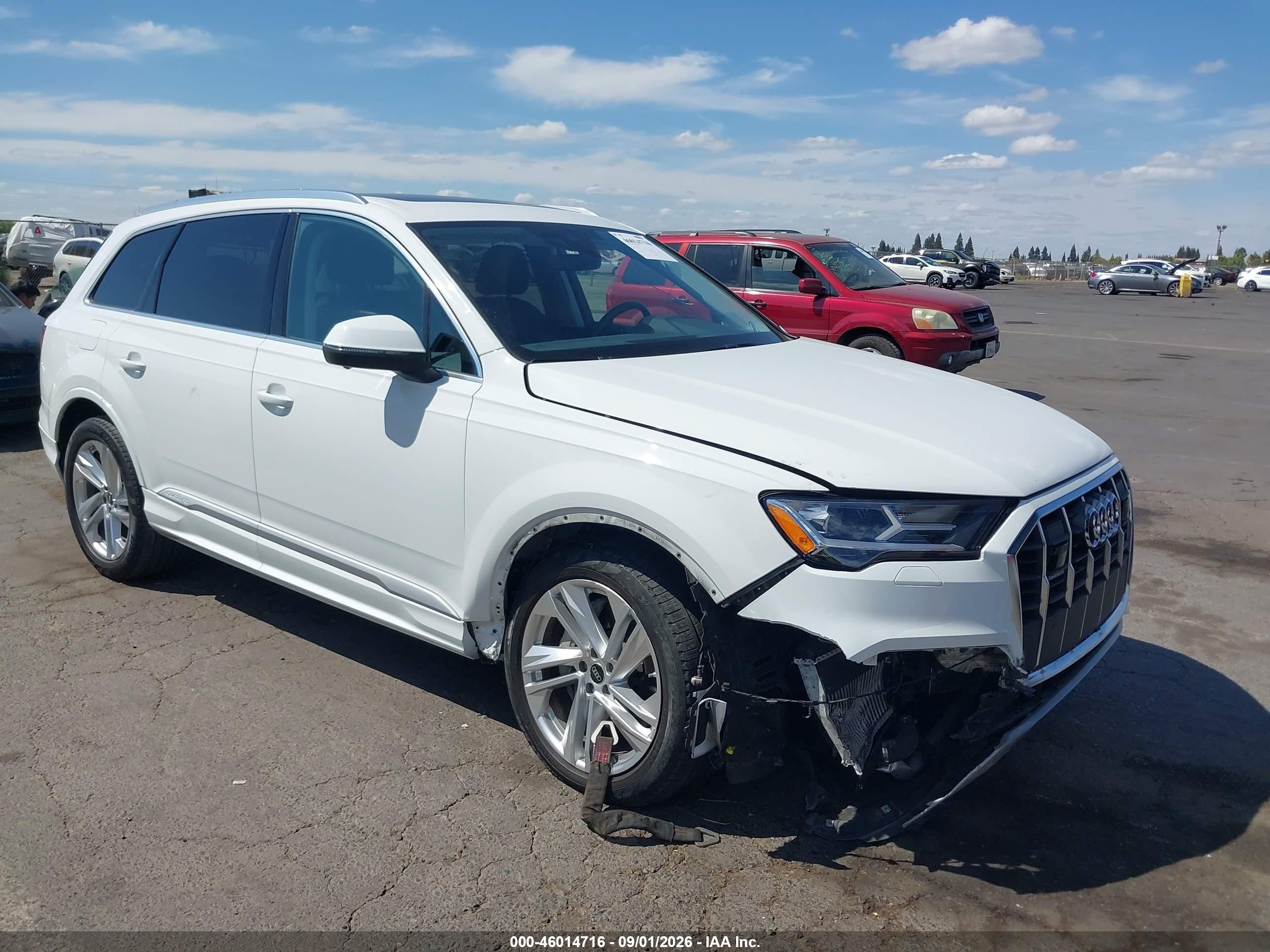 2022 Audi Q7 VIN WA1LXBF74ND022134 IAAI salvage auction — Front End, Salvage (California), sold $14,100 on 2026-09-12 (photo 1)