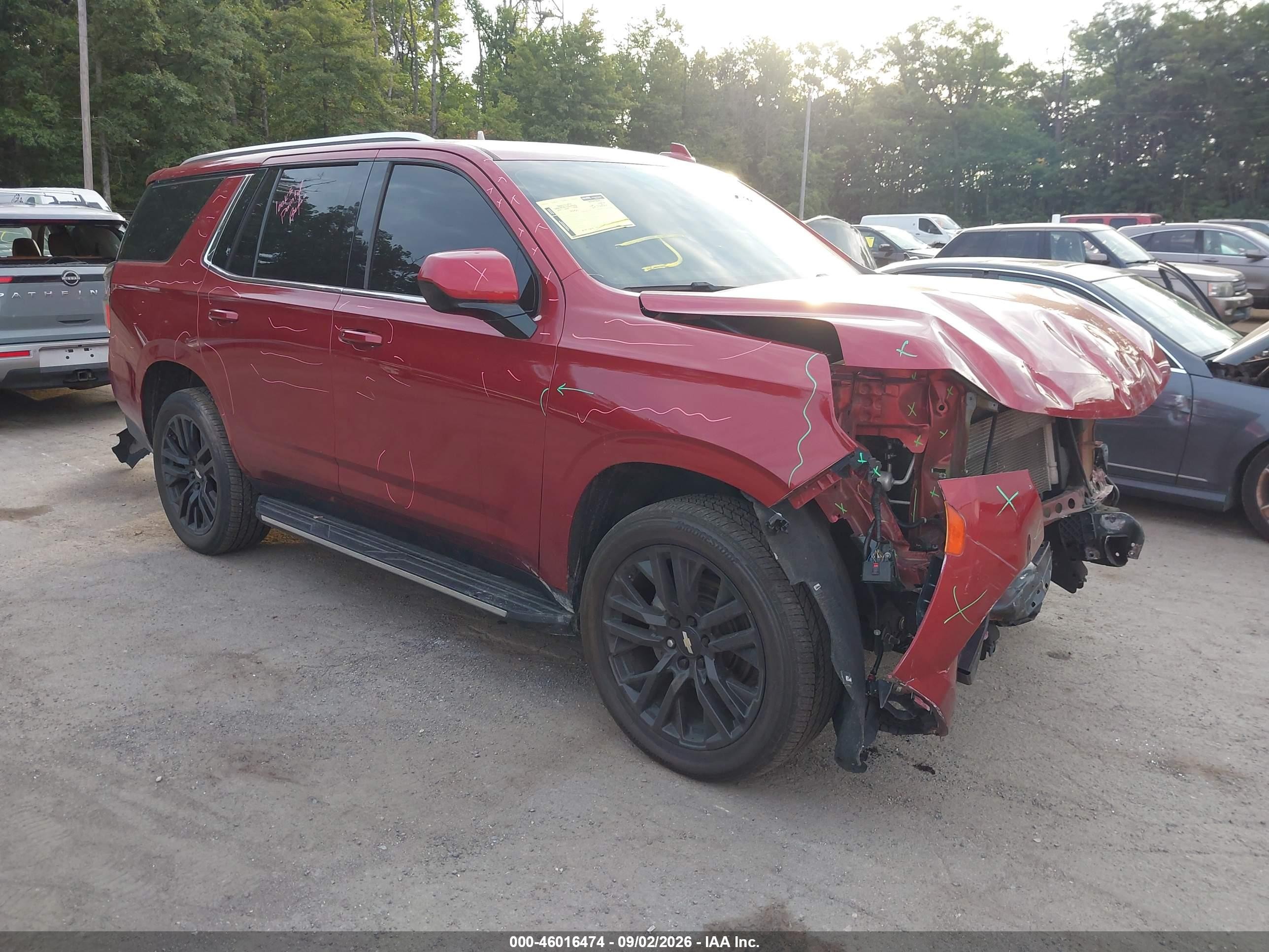 2021 Chevrolet Tahoe VIN 1GNSKMKD7MR196781 — IAAI salvage auction photo