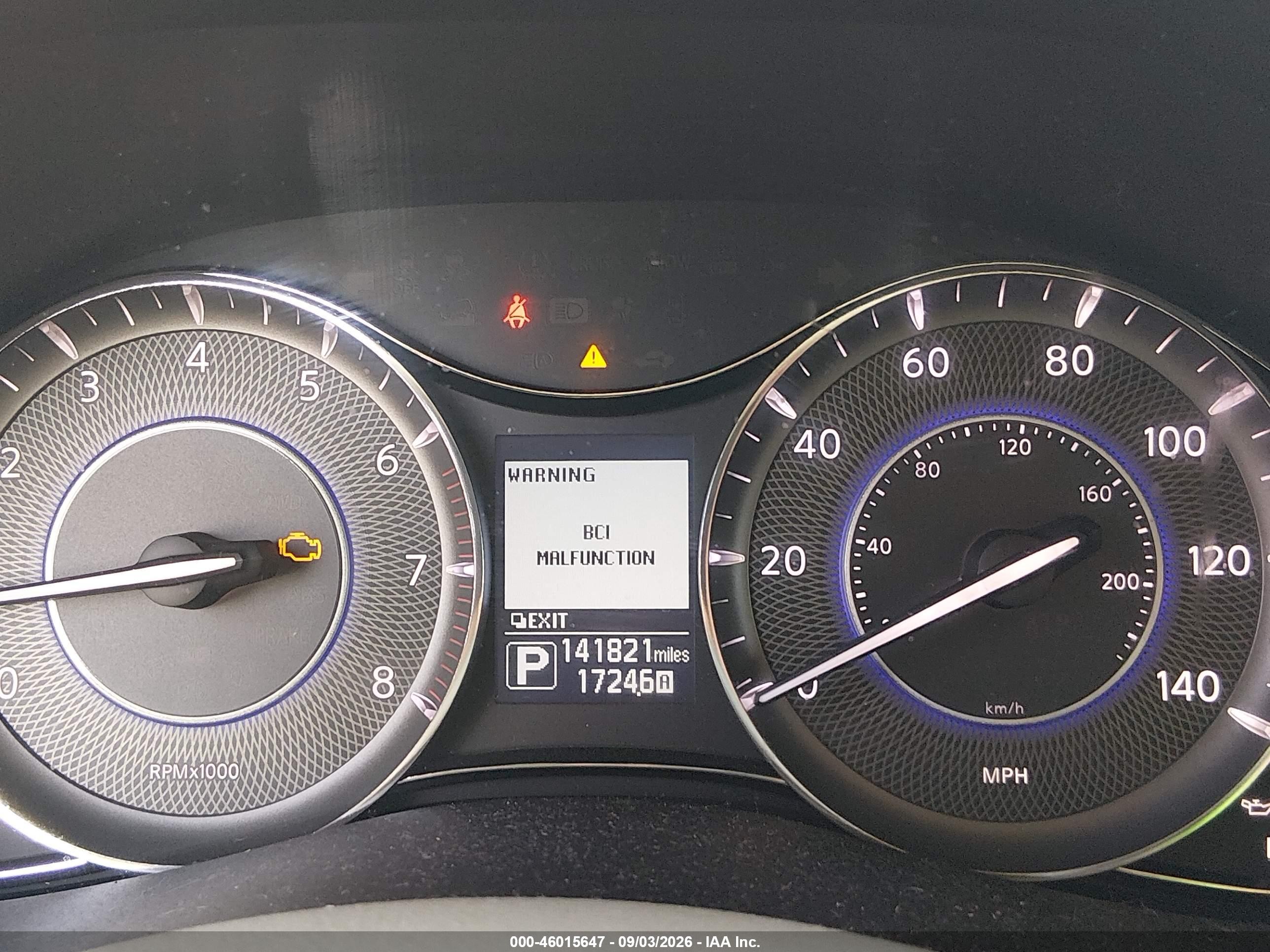 2015 Infiniti QX80 VIN JN8AZ2ND9F9771017 IAAI salvage auction — Front End, Rebuildable (Florida), sold $2,150 on 2026-09-13 (photo 7)