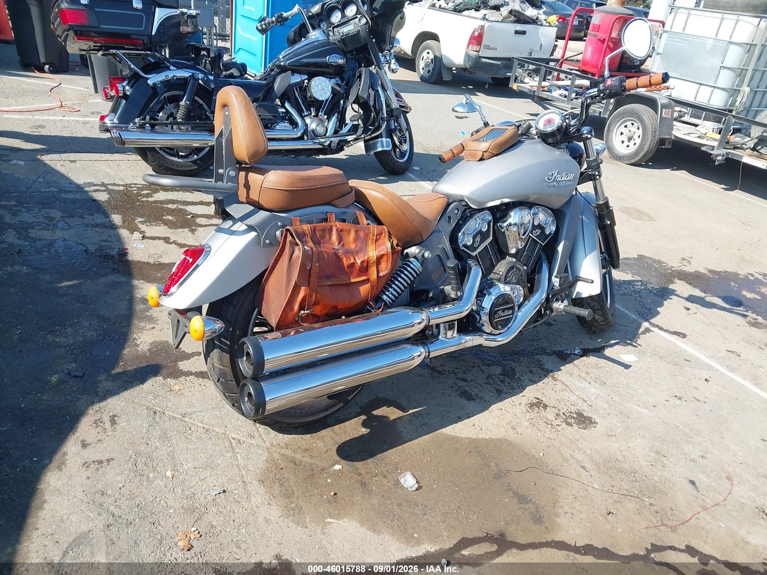 2016 Indian Motorcycle Co. SCOUT VIN 56KMSB003G3115752 IAAI salvage auction — Side, Salvage (North Carolina), sold $2,150 on 2026-09-29 (photo 4)