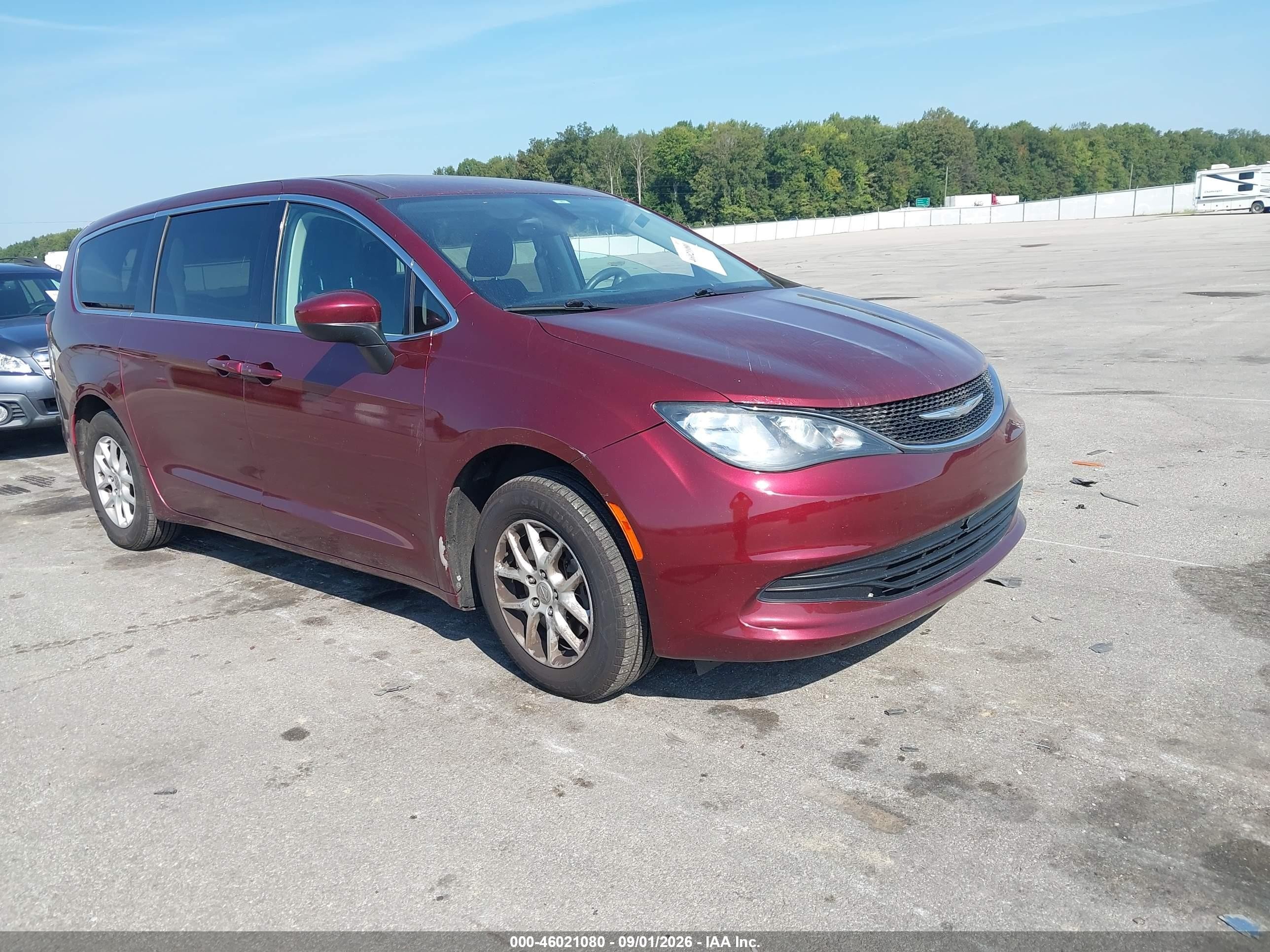 2017 Chrysler Pacifica VIN 2C4RC1DGXHR611327 IAAI salvage auction — Unknown, Salvage (Indiana), sold $3,300 on 2026-09-25 (photo 1)
