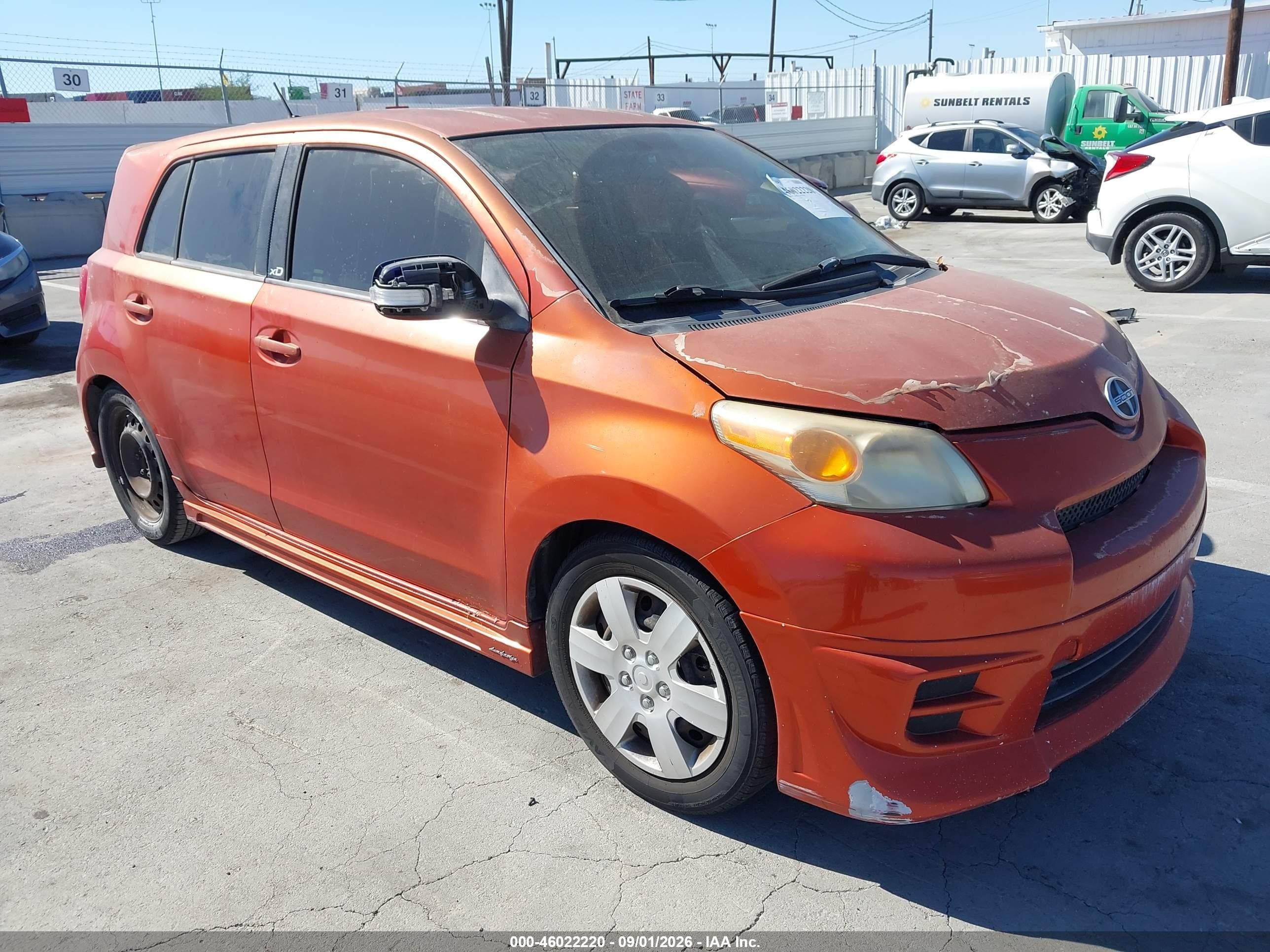 2008 Scion xD VIN JTKKU10498J029047 IAAI salvage auction — Rear End, Wait Title, sold $950 on 2026-09-20 (photo 1)