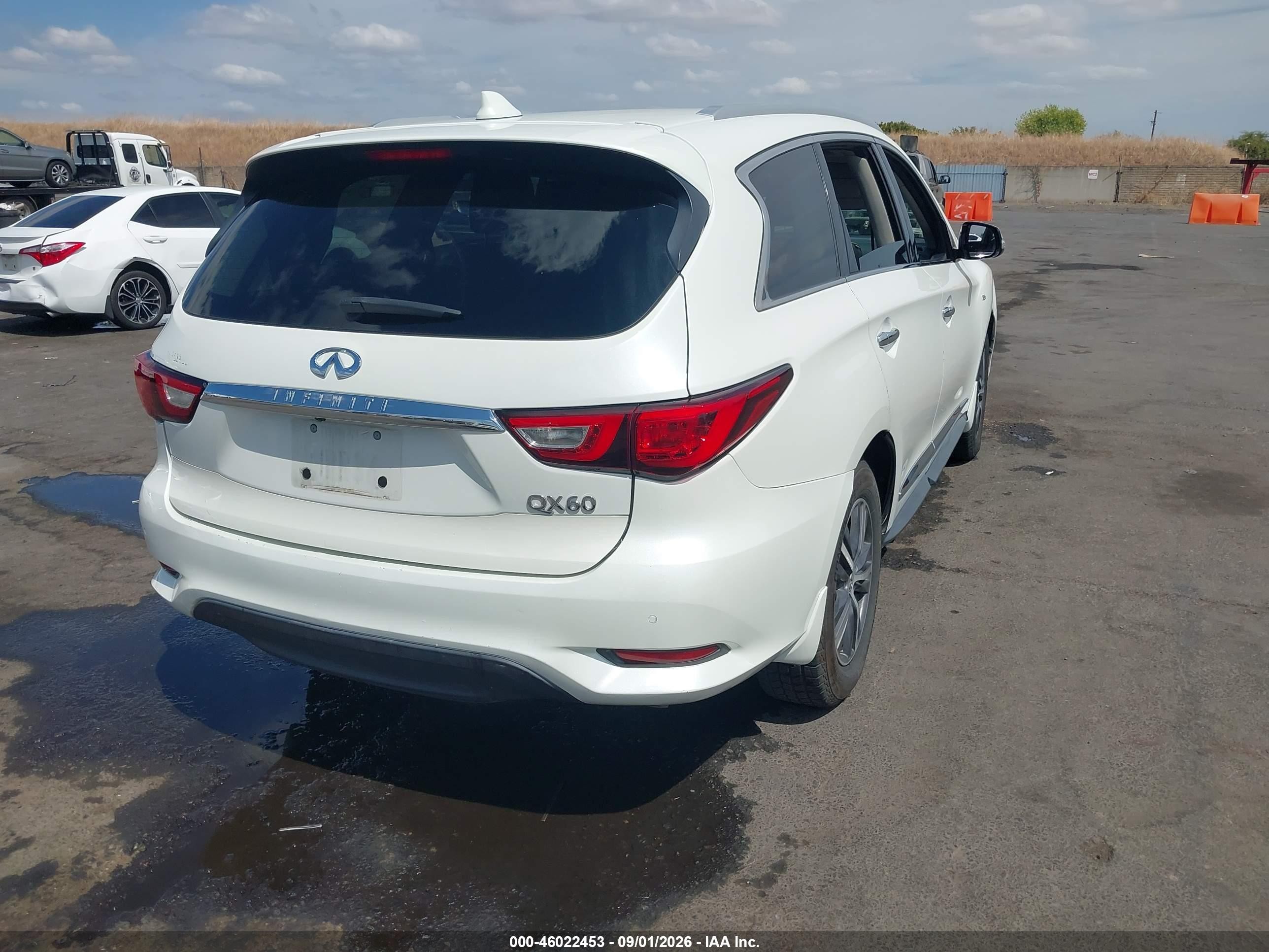 2016 Infiniti QX60 VIN 5N1AL0MN2GC531996 IAAI salvage auction — Front End, Salvage (California), sold $1,300 on 2026-09-12 (photo 4)