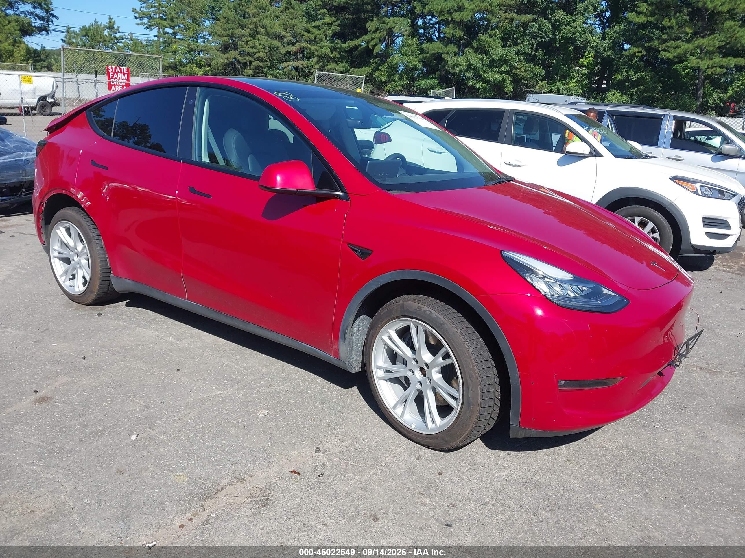 2022 Tesla Model Y VIN 7SAYGDEE8NF310032 — IAAI salvage auction photo