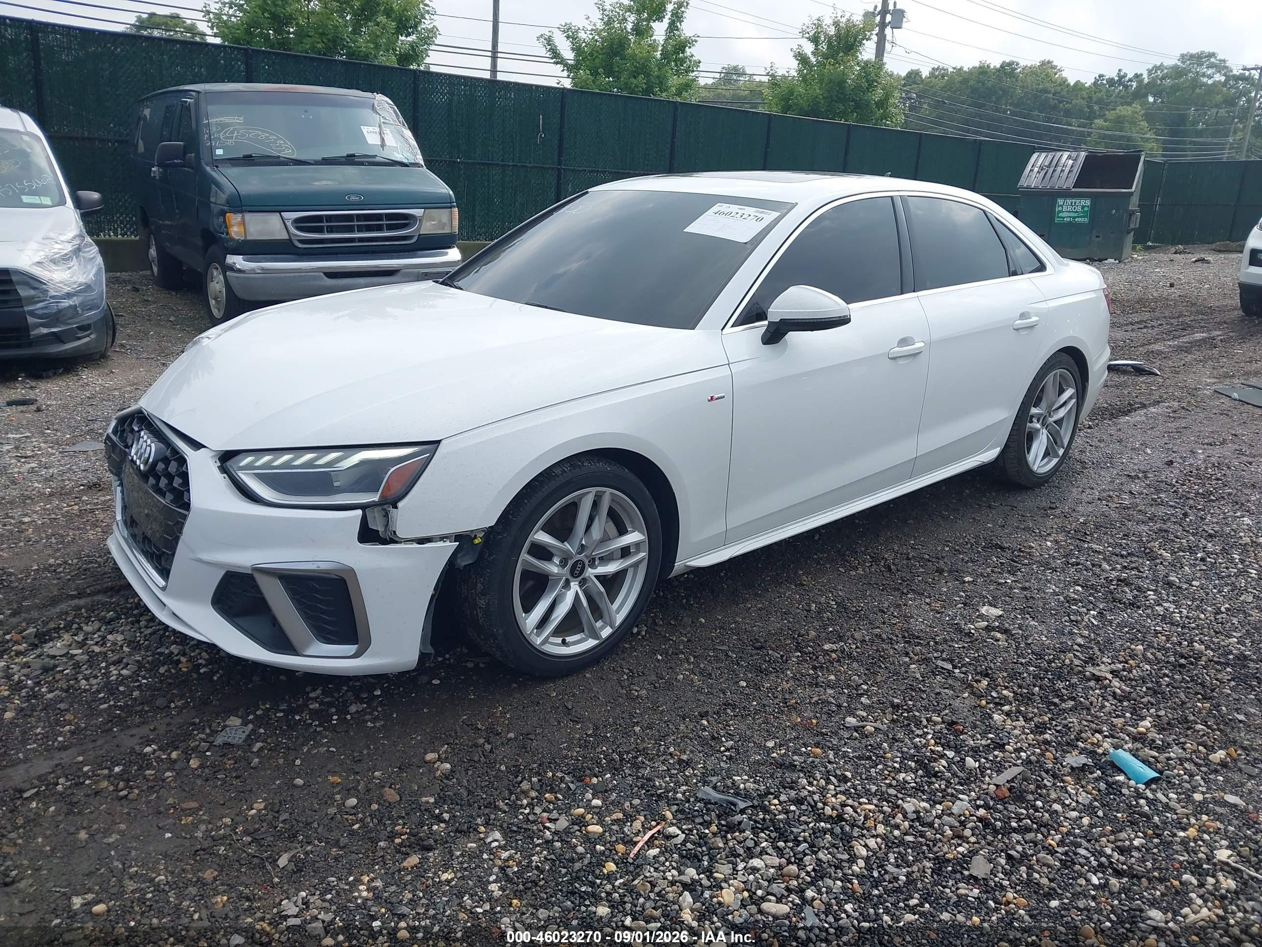 2023 Audi A4 VIN WAUEAAF43PA036186 IAAI salvage auction — Front End, Mv-907A (New York), sold $7,300 on 2026-09-24 (photo 2)