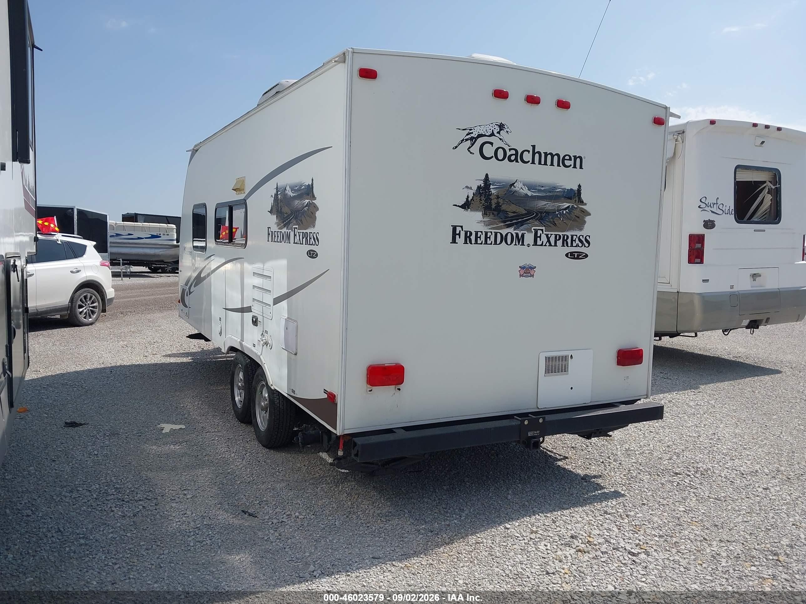 2012 Coachmen Freedom Express VIN 5ZT2FEHB6CA005551 IAAI salvage auction — Hail, Certificate Of Title (Nebraska), sold $1,850 on 2026-09-24 (photo 3)