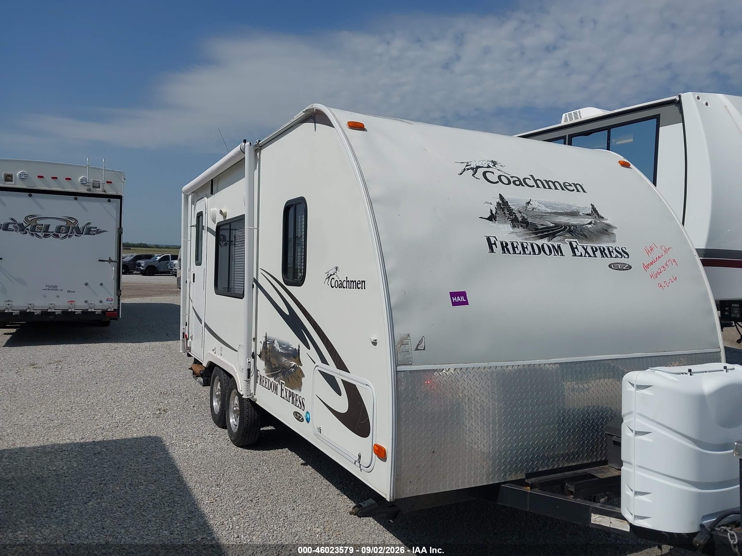 2012 Coachmen Freedom Express VIN 5ZT2FEHB6CA005551 IAAI salvage auction — Hail, Certificate Of Title (Nebraska), sold $1,850 on 2026-09-24 (photo 6)