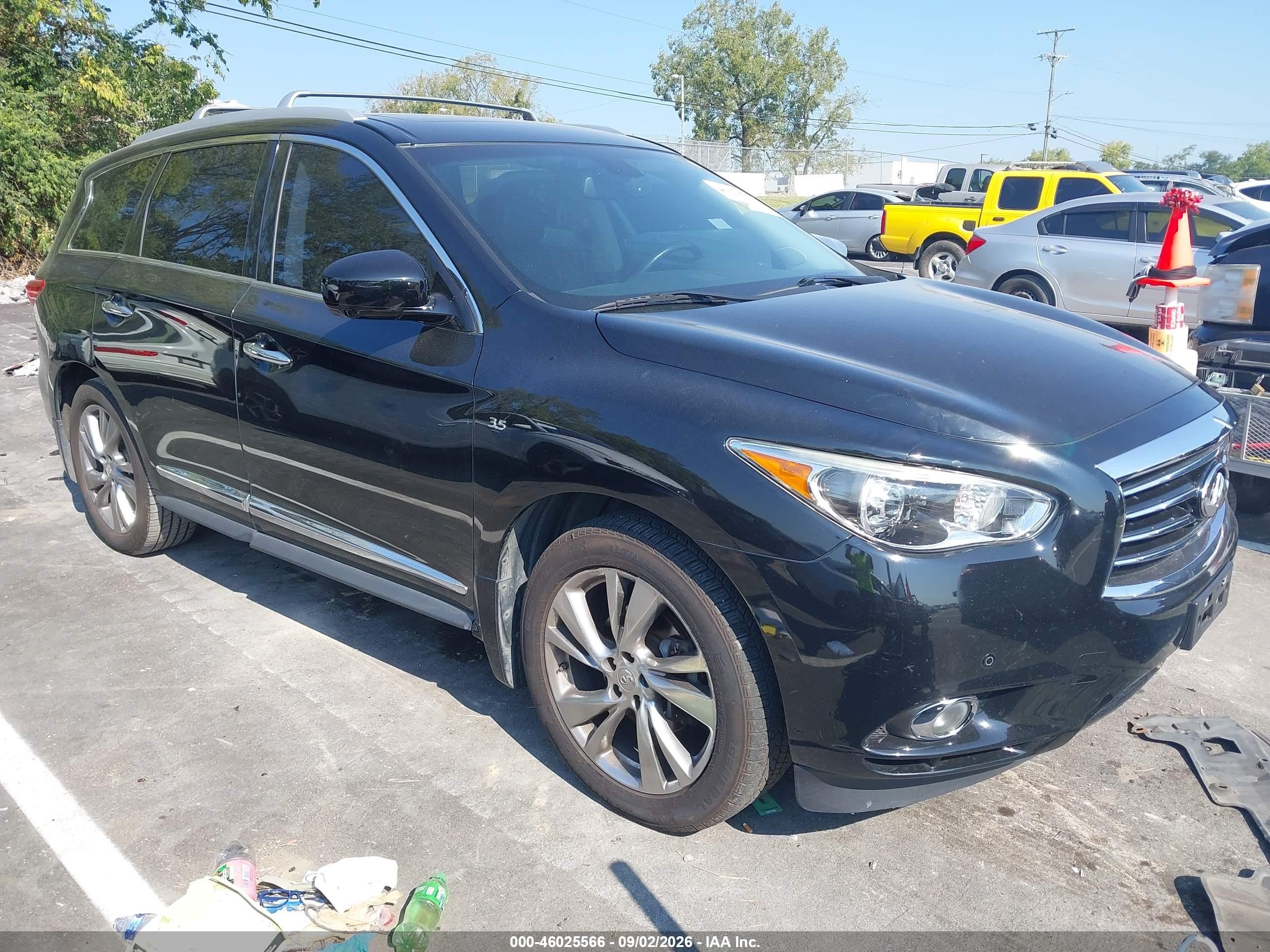 2014 Infiniti Qx60 VIN 5N1AL0MM5EC551504 IAAI salvage auction — Unknown, Clear (Tennessee), sold $800 on 2026-09-11 (photo 1)
